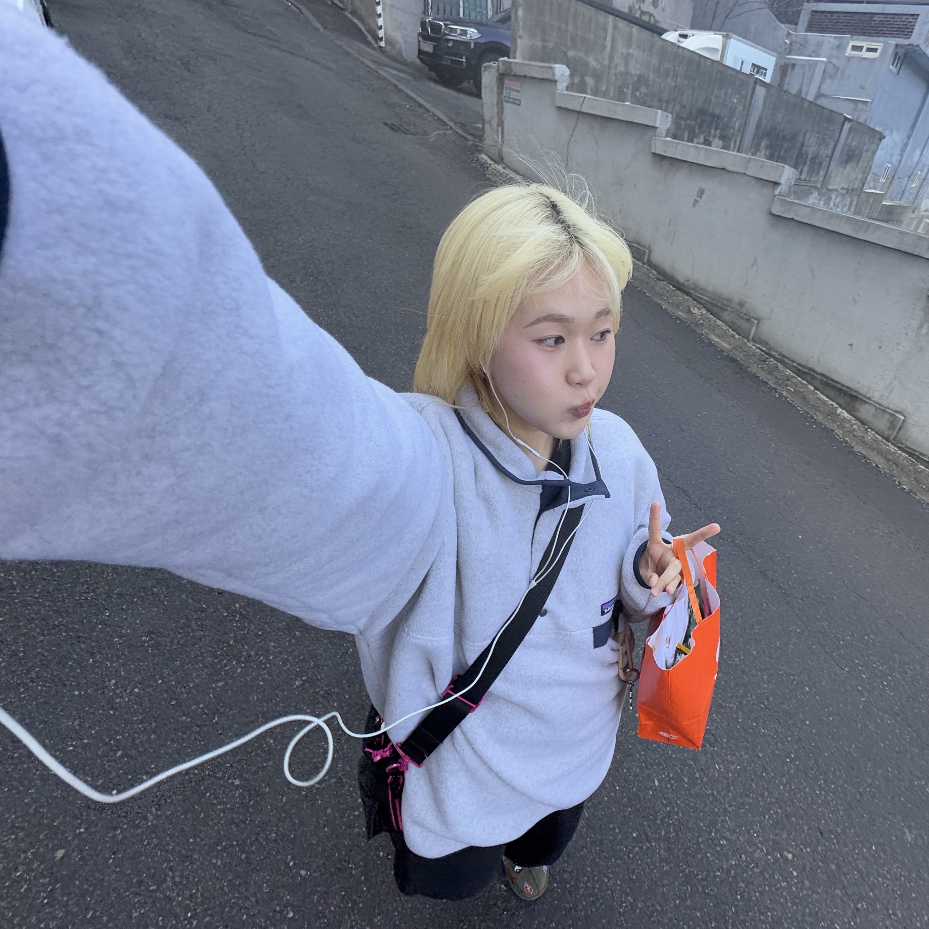 Patagonia Synchilla Snap-T Fleece Pullover Oatmeal Heather 착용 스타일 - 1