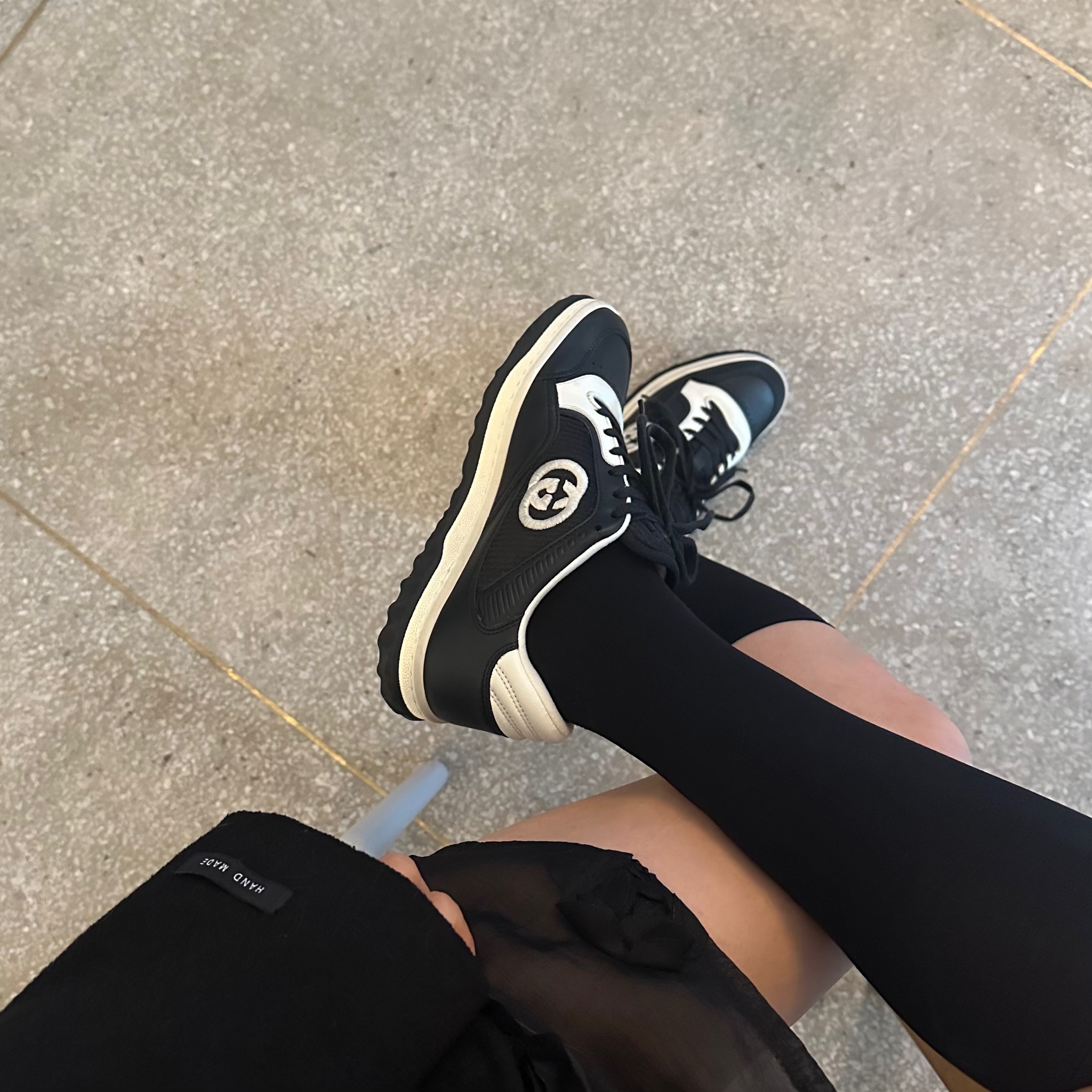 Gucci Mac80 Sneaker Black Off White Leather 착용 스타일