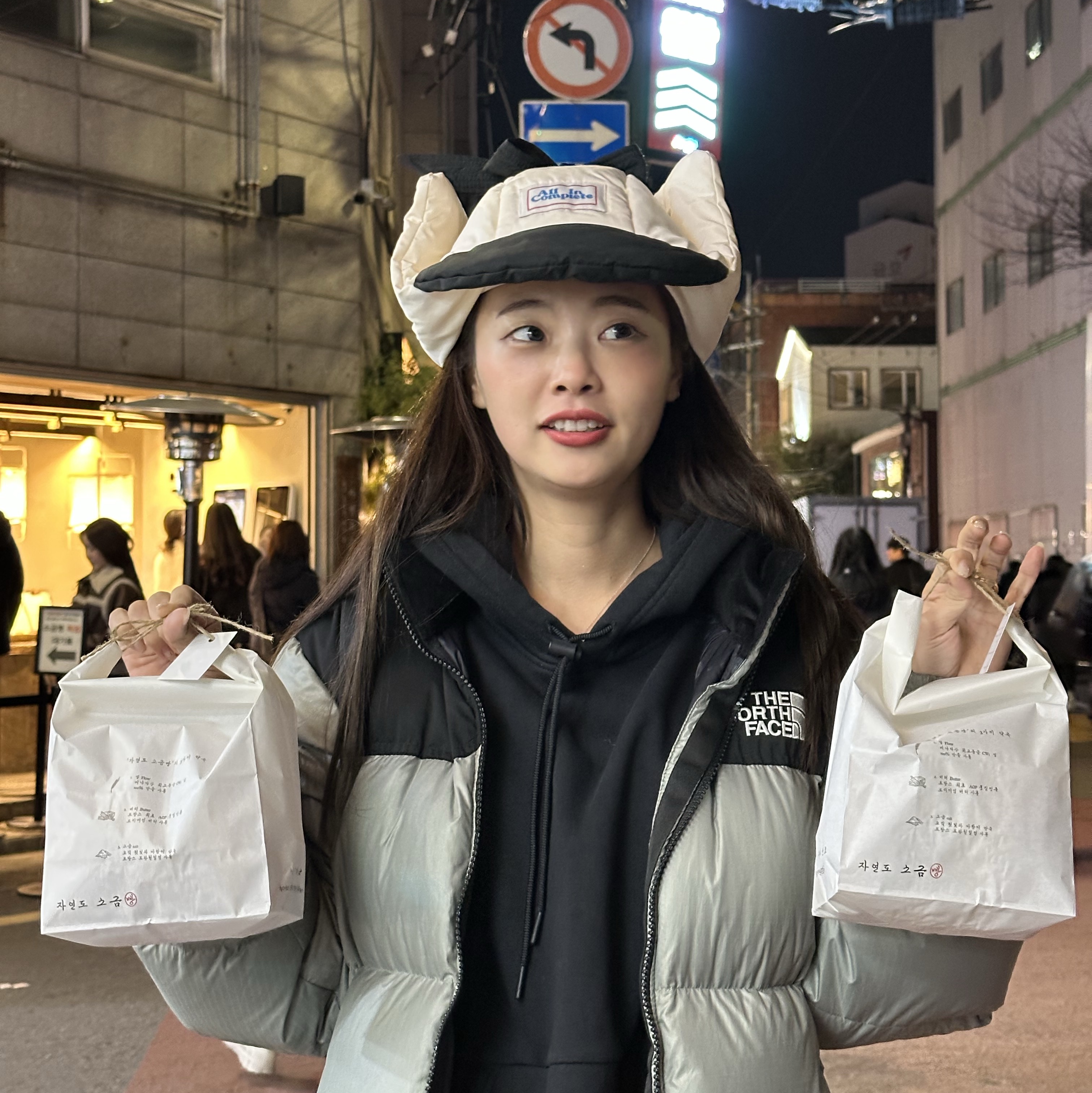 Allincomplete Panda Padding Balaclava, The North Face White Label Novelty Nuptse Down Jacket Light Khaki 착용 스타일 - 3