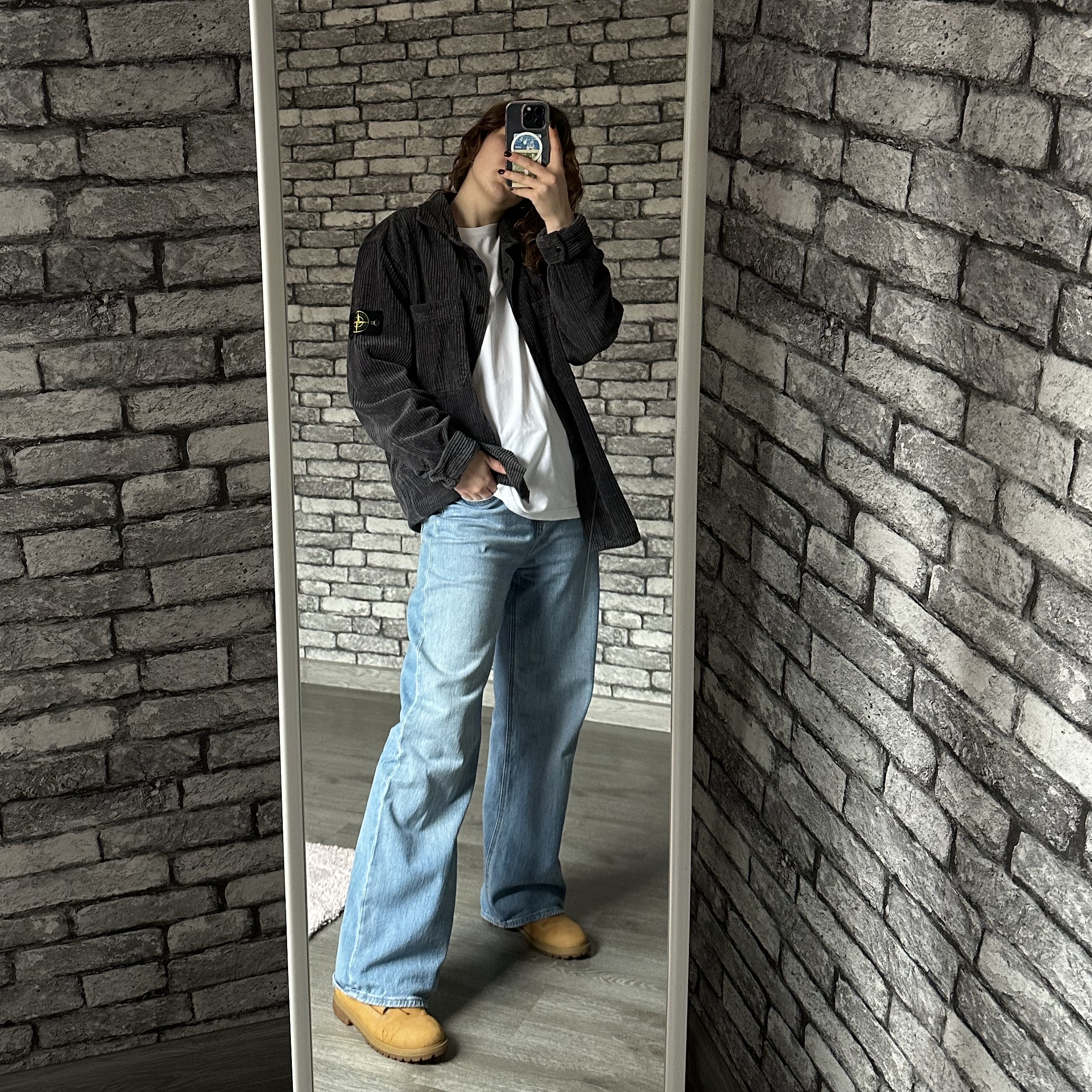 Timberland Premium 6 inch Waterproof Boot Wheat Nubuck - Wide, Stone Island 102WN Brushed Organic Cotton Overshirt Black - 23FW 착용 스타일