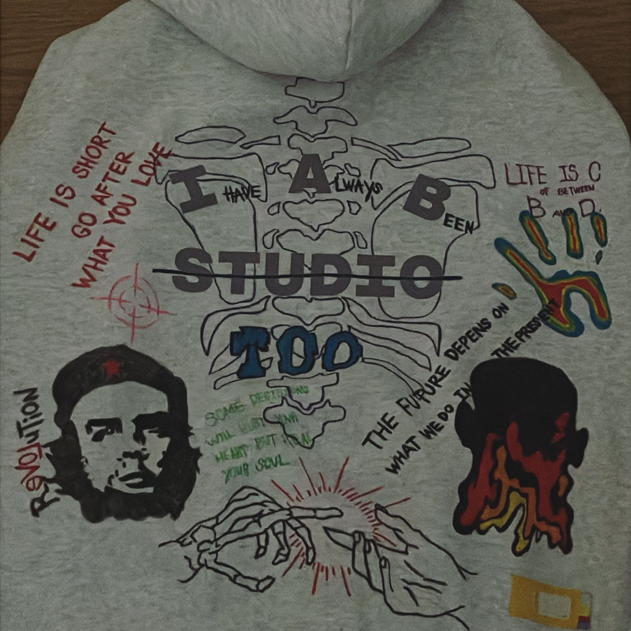 IAB Studio Hoodie Light Gray 착용 스타일 - 1