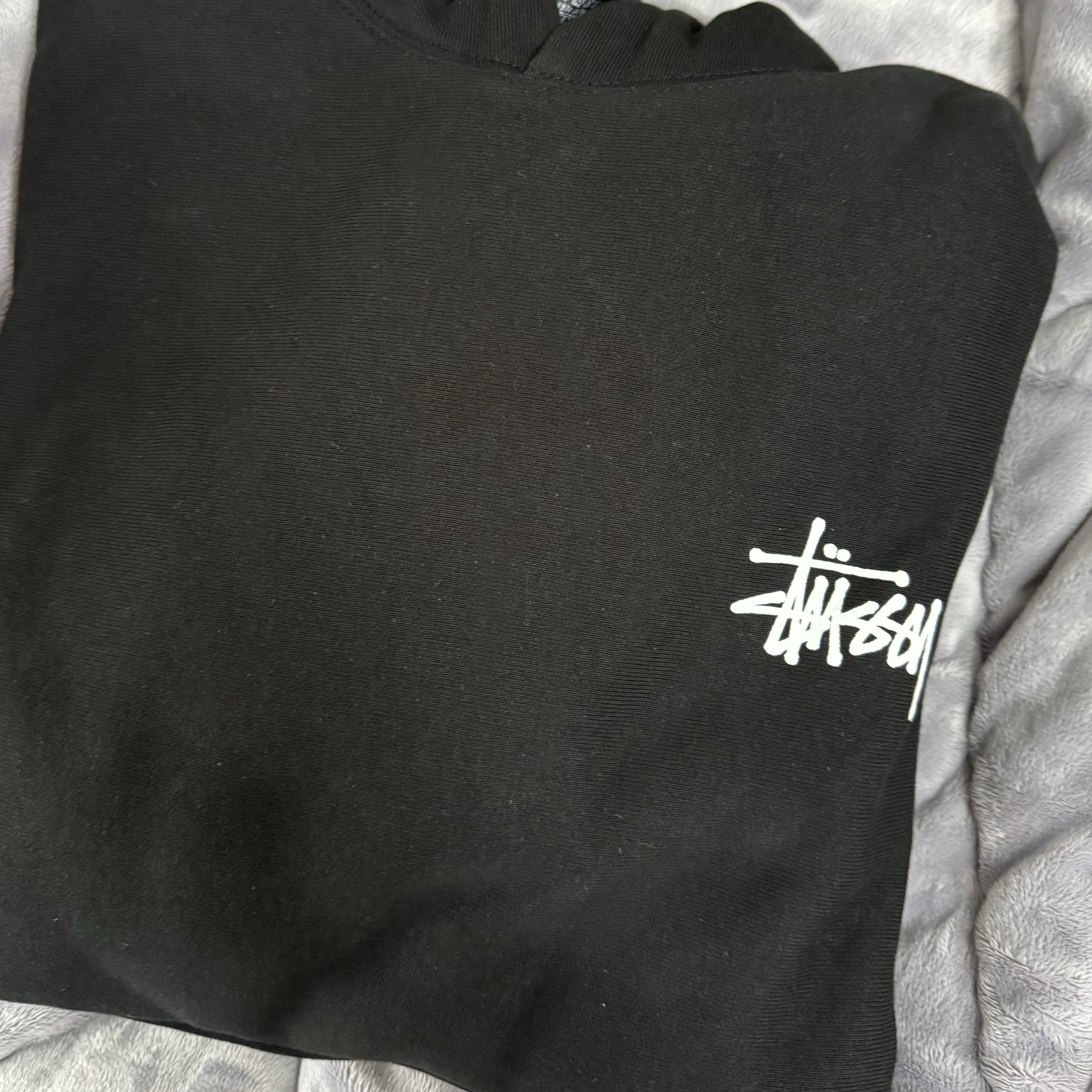 Stussy Basic Stussy Hoodie Black 착용 스타일 - 2