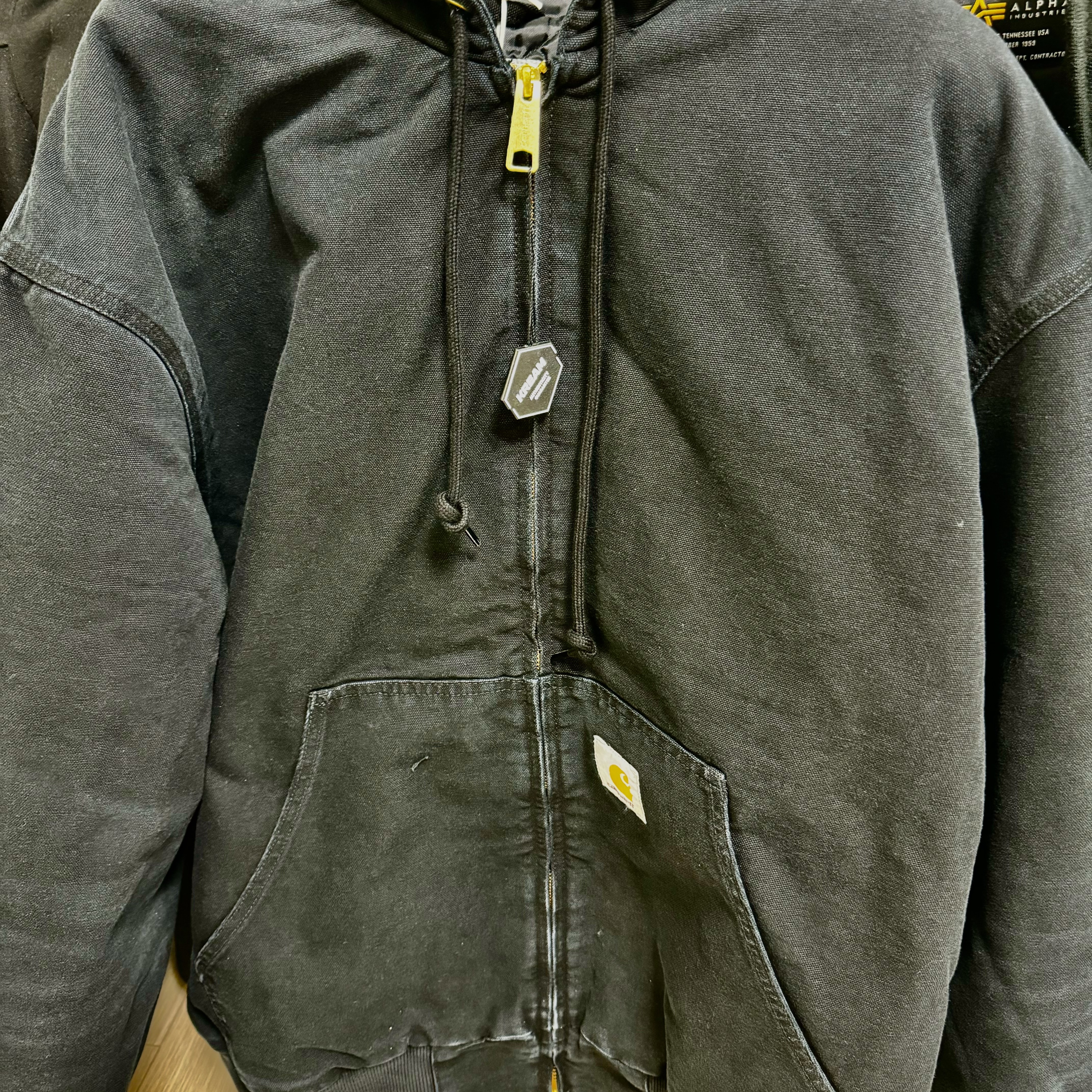 Carhartt WIP Dearborn Canvas OG Active Jacket Black Aged Canvas - Winter 착용 스타일 - 1