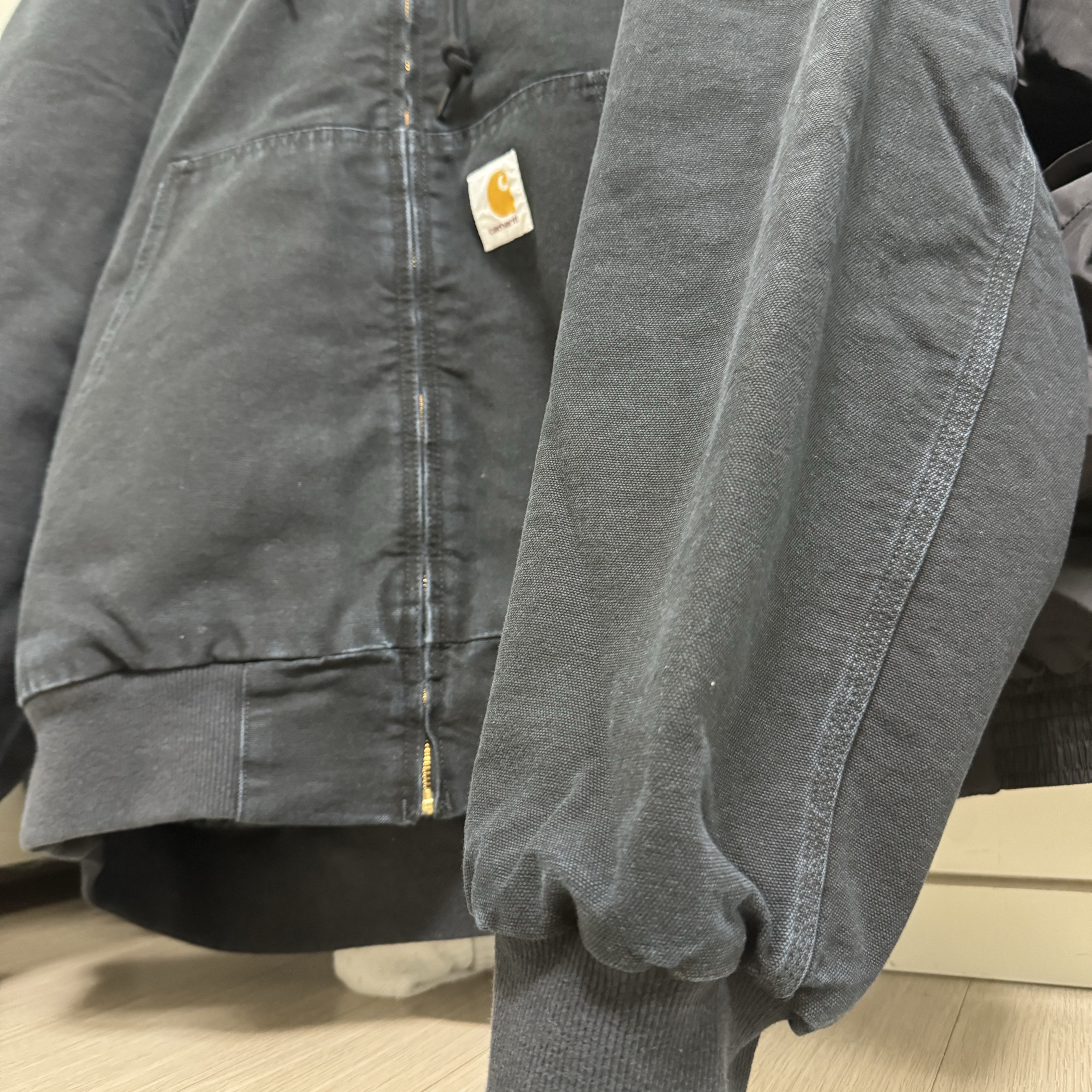 Carhartt WIP Dearborn Canvas OG Active Jacket Black Aged Canvas - Winter 착용 스타일 - 3