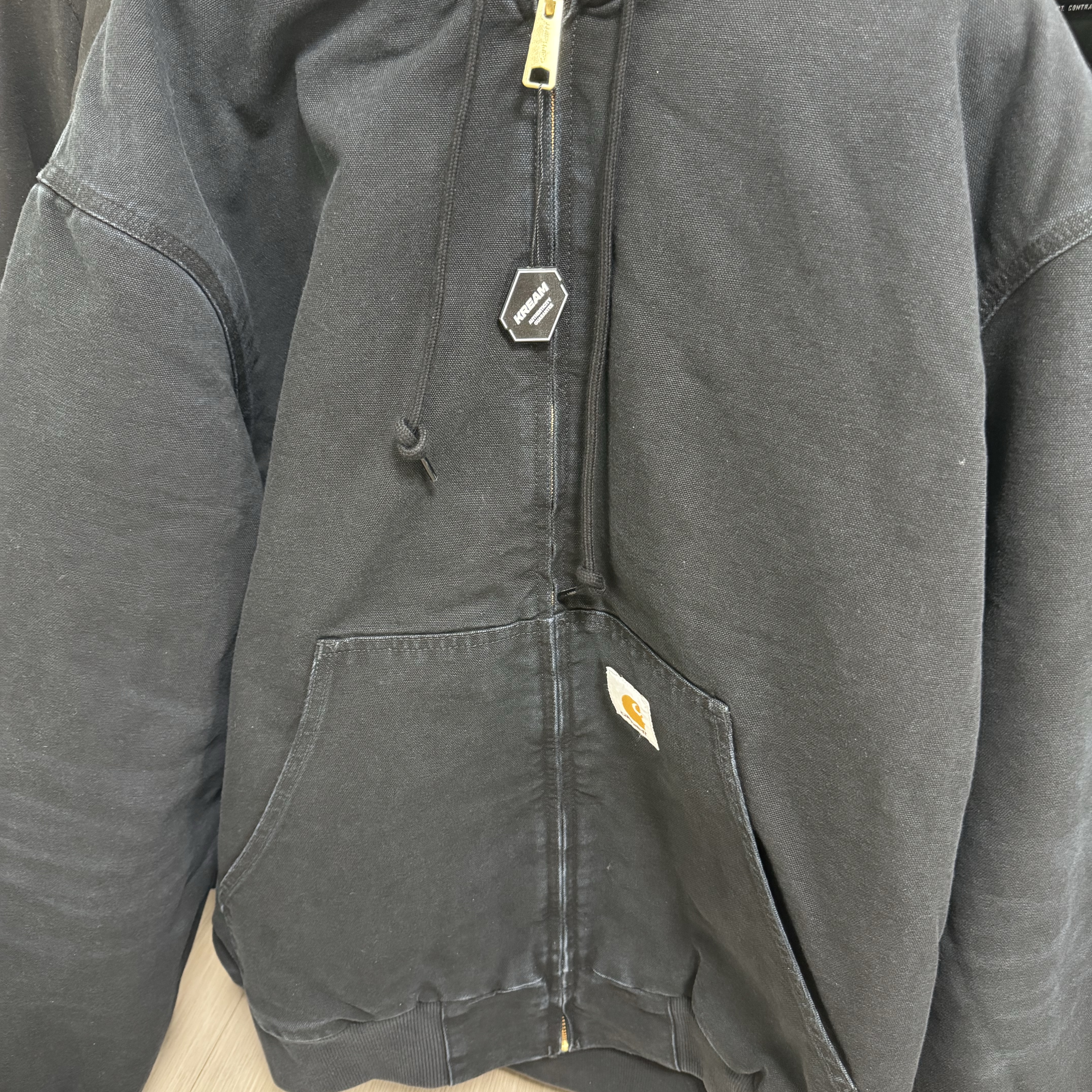 Carhartt WIP Dearborn Canvas OG Active Jacket Black Aged Canvas - Winter 착용 스타일 - 2