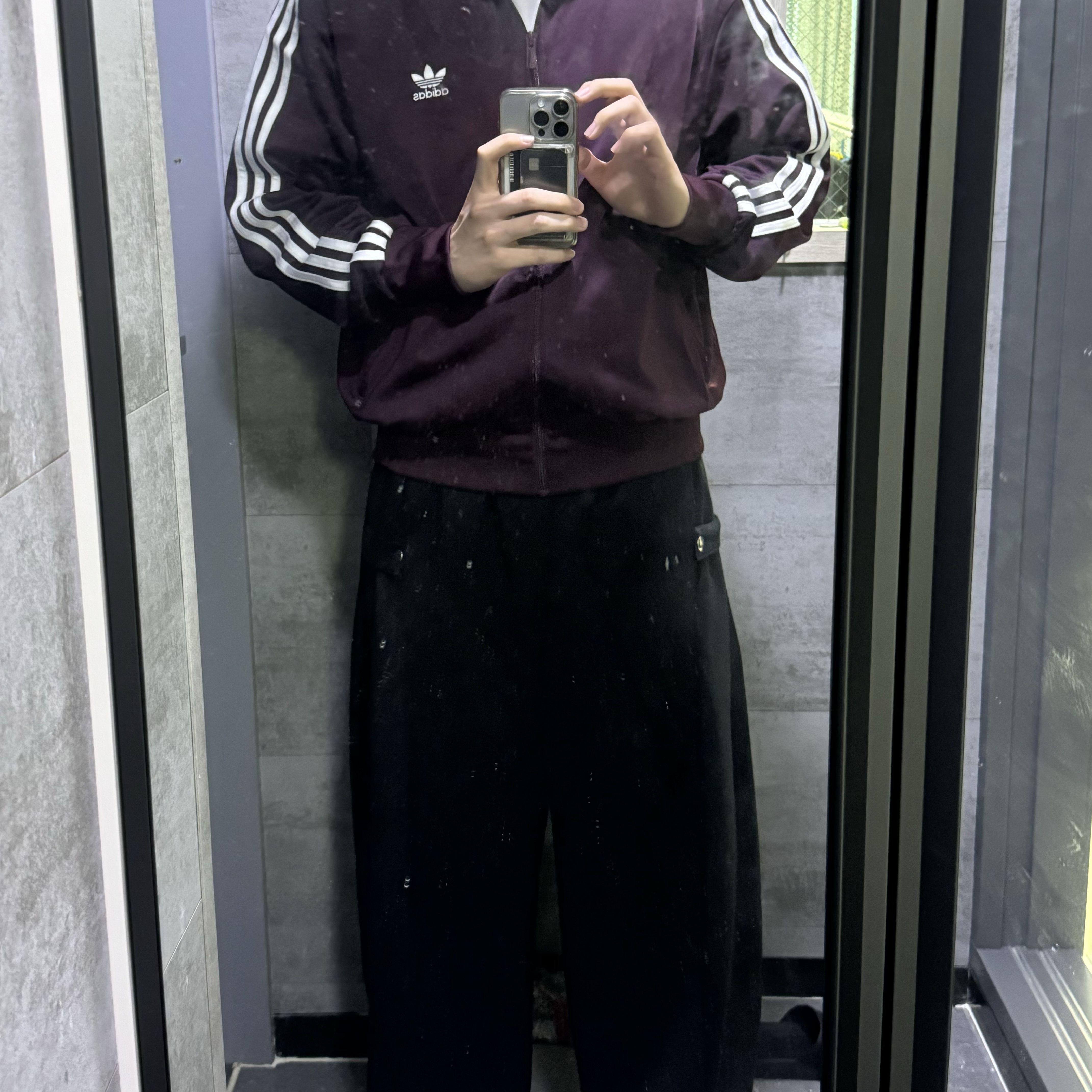 Adidas Adicolor Classic Firebird Track Top Maroon - KR Sizing 착용 스타일