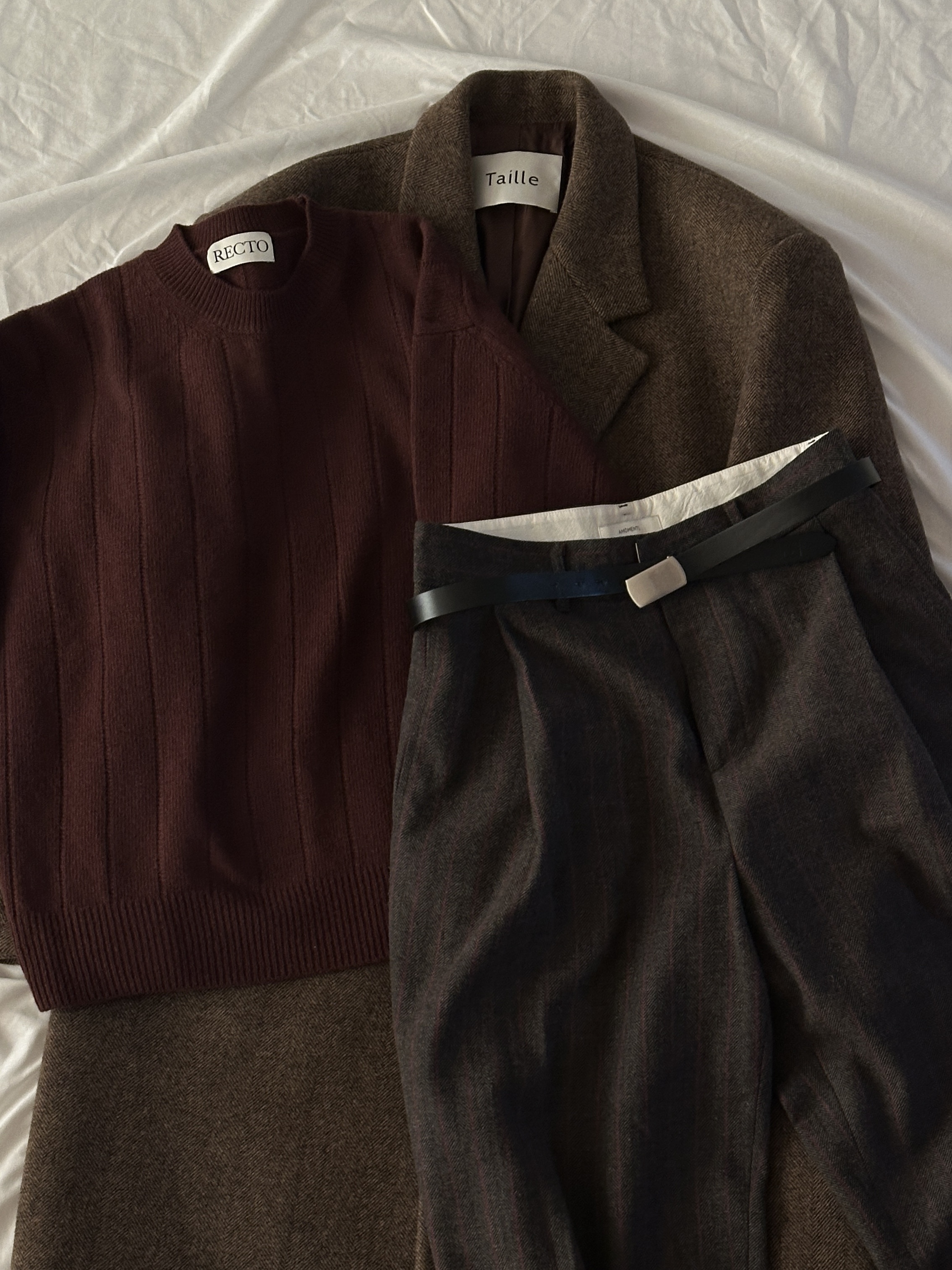 Amomento Wool Martin Pants Brown - 24FW 착용 스타일