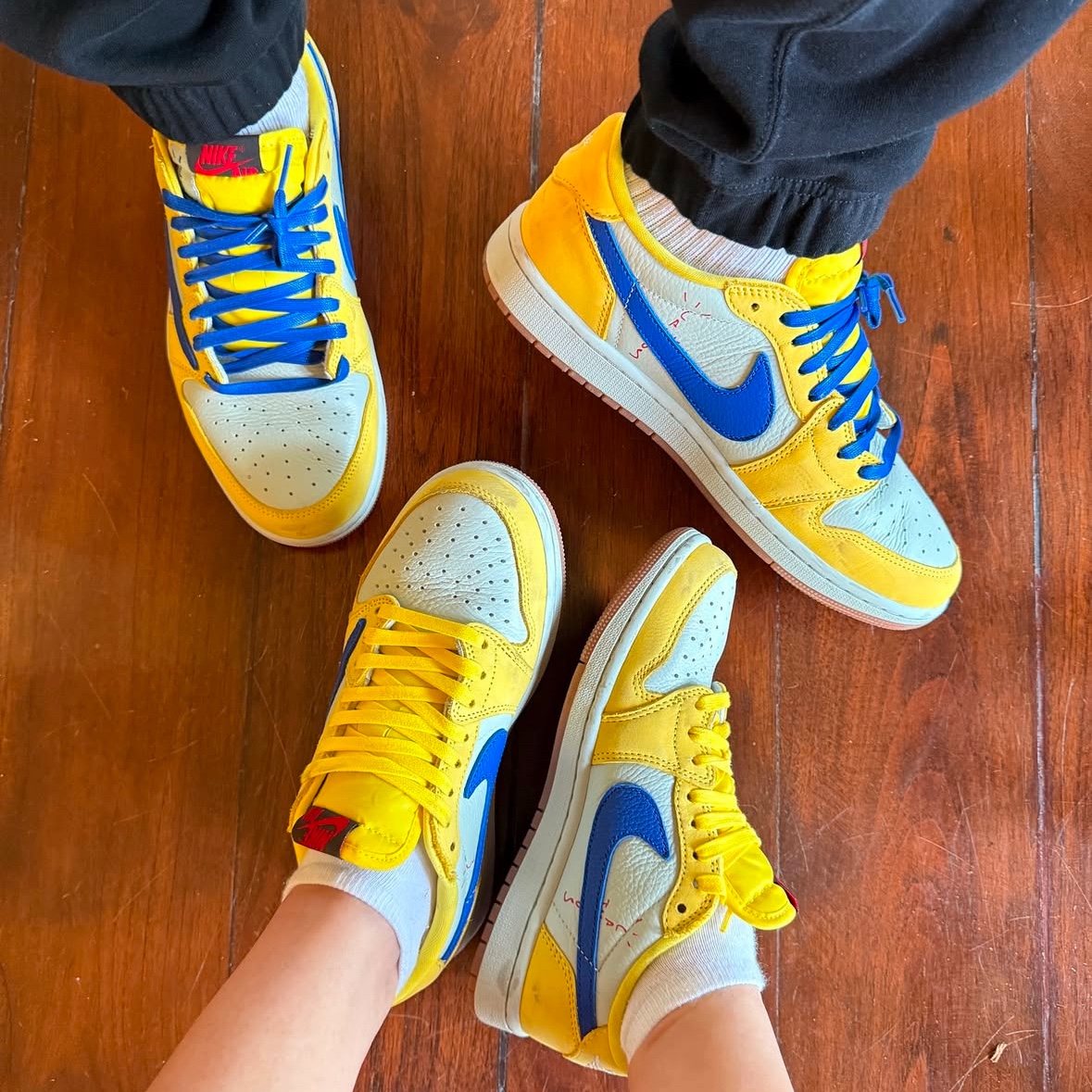 (W) Jordan 1 x Travis Scott Retro Low OG SP Canary, (PS) Jordan 1 x Travis Scott Retro Low OG SP Canary 착용 스타일
