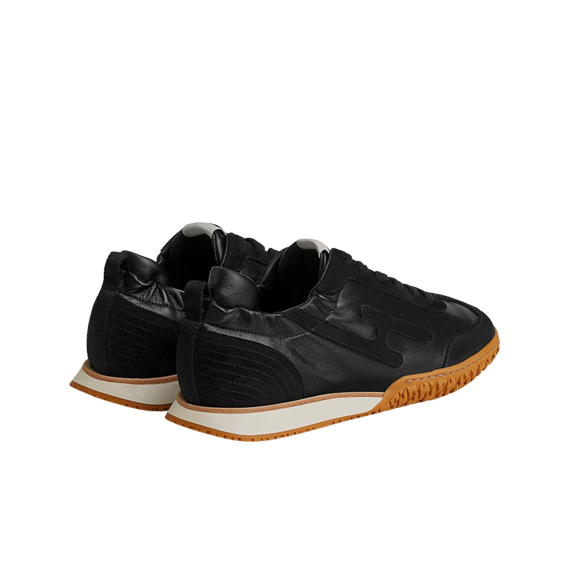 (W) 에르메스 제트 스니커즈 나파 스웨이드 고트스킨 & 누아((W) Hermes Jet Sneakers Nappa Suede Goatskin & Noir) - 3