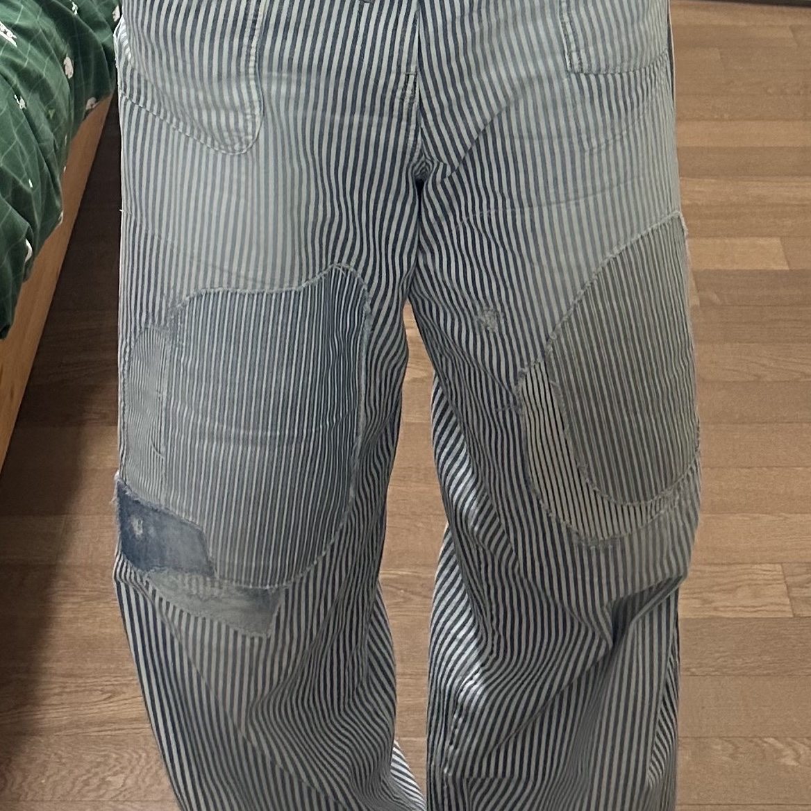 Kapital 10 oz. Hickory Painterport Baggy Pants Champetre Remake Hickory 착용 스타일 - 3