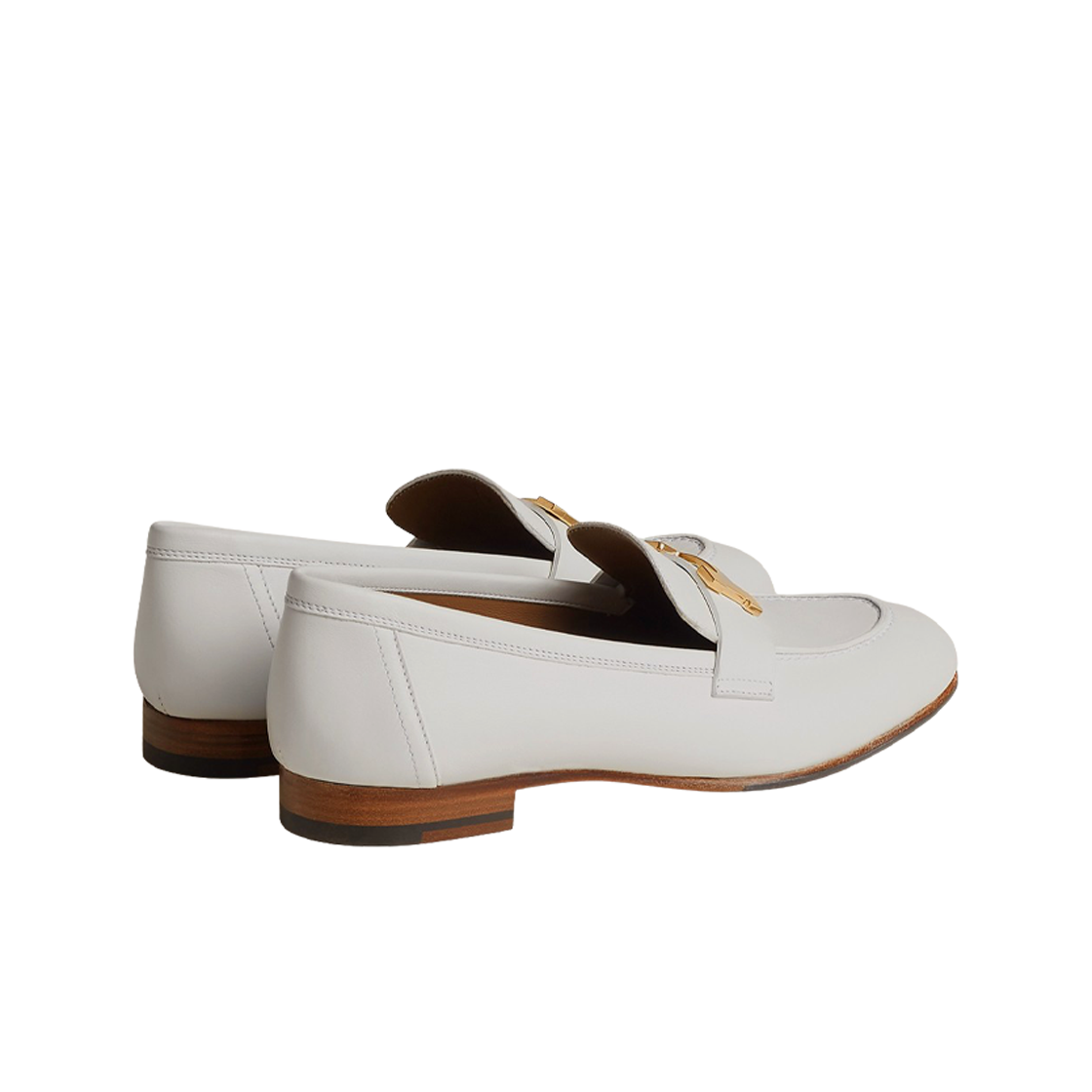 (W) 에르메스 파리 로퍼 카프스킨 & 페르마브라스 하드웨어 블랑((W) Hermes Paris Loafers Calfskin & Permabrass Blanc) - 3