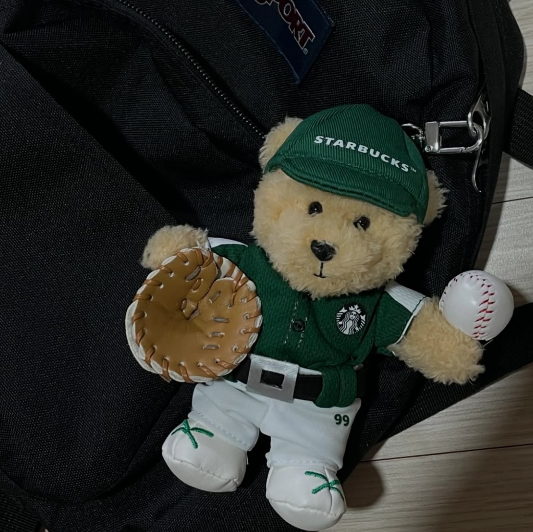 Jansport Half Pint Mini Backpack Black, Starbucks Baseball Bearista Keychain 착용 스타일 - 1