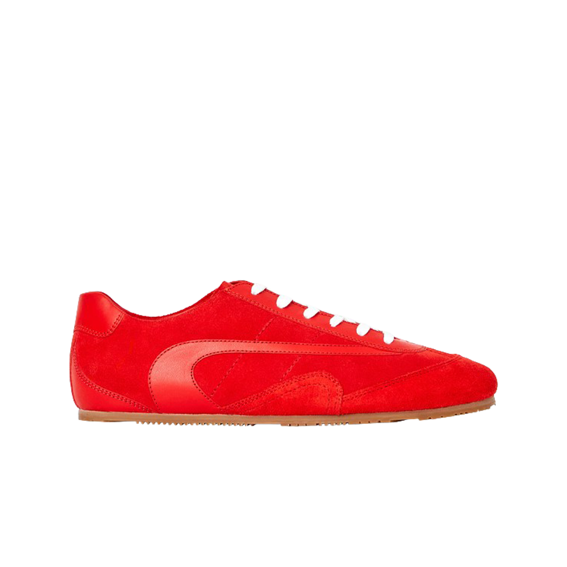 (W) 코스 미니멀 스웨이드 트레이너 크림슨((W) COS Minimal Suede Trainers Crimson)
