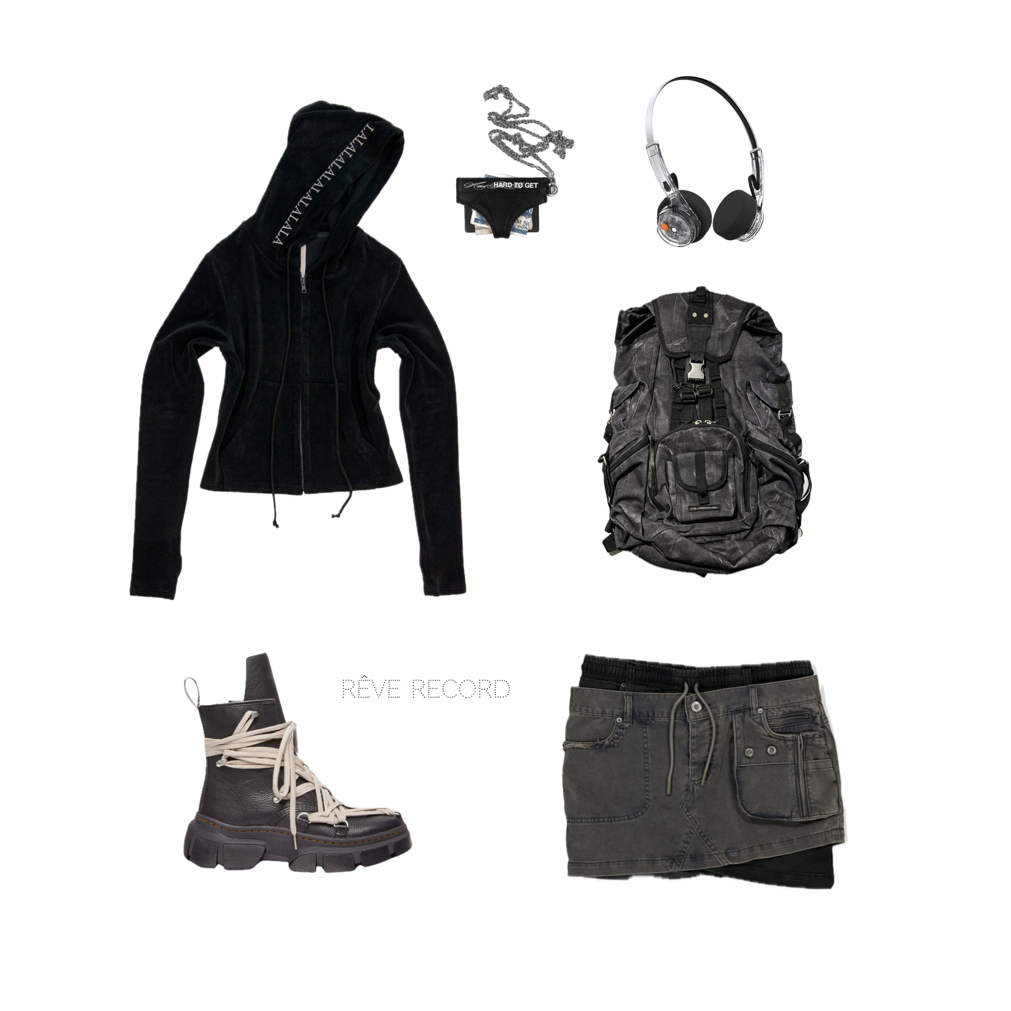 Dr. Martens x Rick Owens 1460 DMXL Megalace Black, MONDO Freestyle On Ear Headphone Transparent 착용 스타일