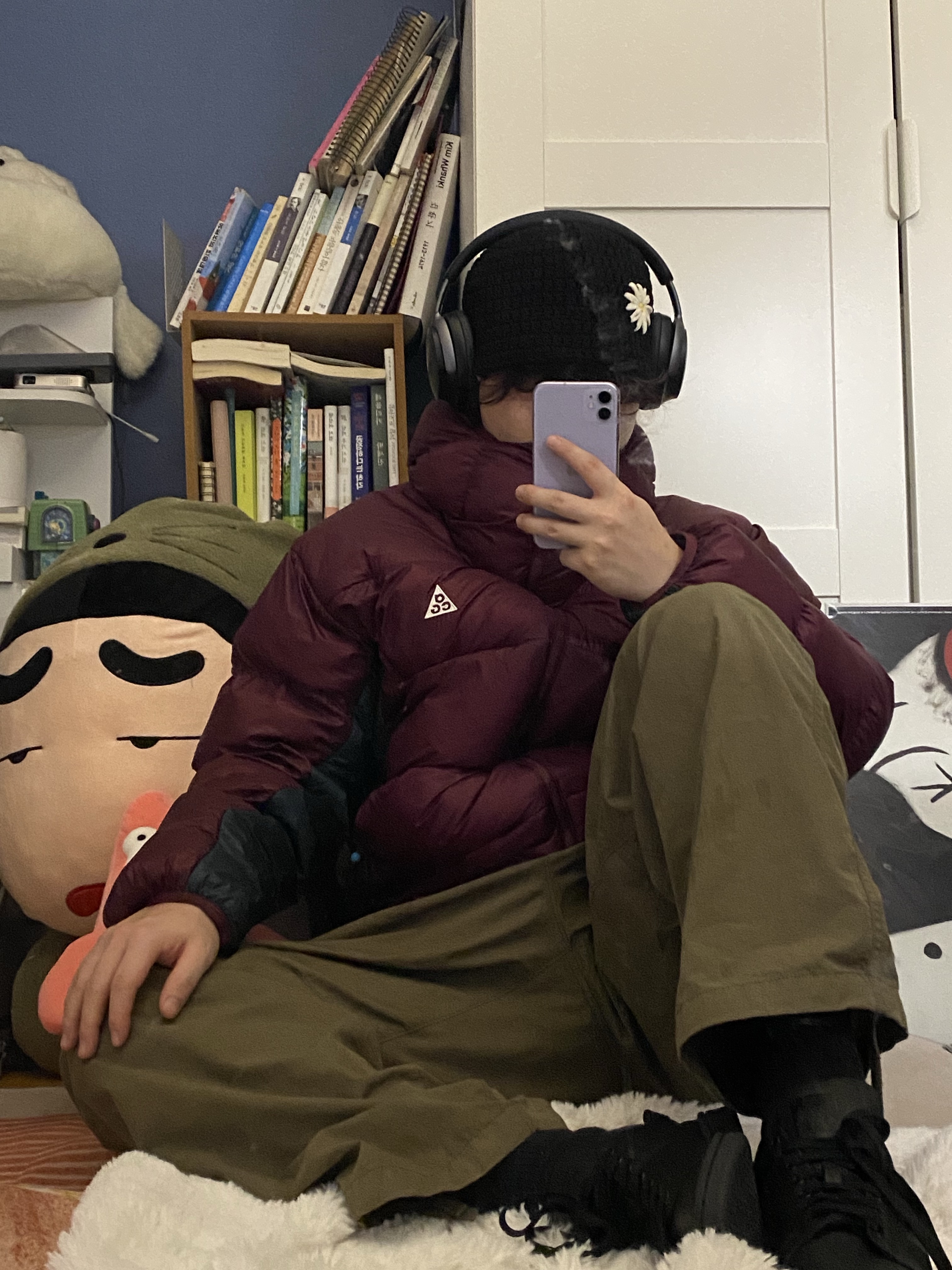 Adidas Stan Smith Decon Core Black, Nike ACG Therma-Fit ADV Lunar Lake Puffer Jacket Night Maroon - Asia 착용 스타일 - 1