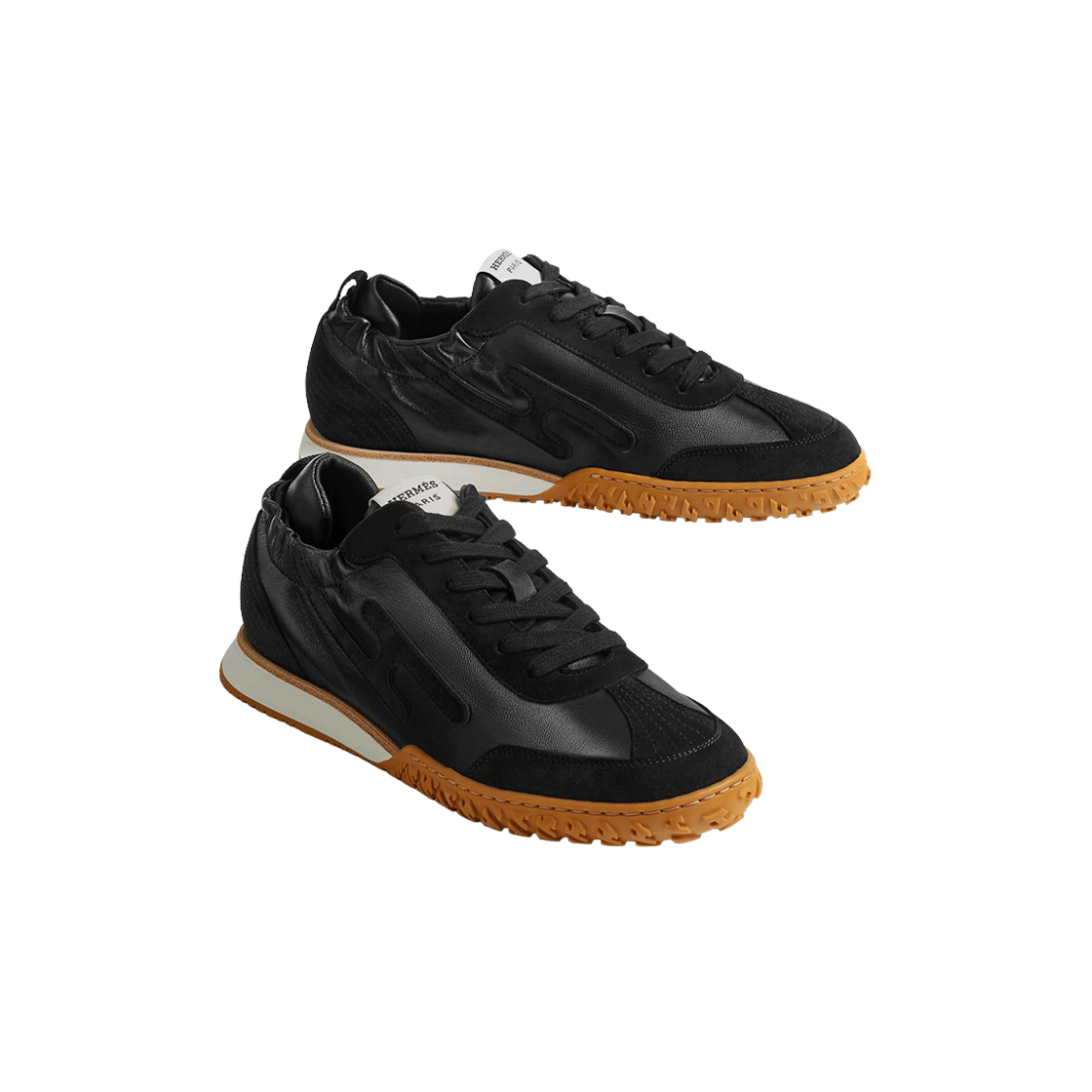 (W) 에르메스 제트 스니커즈 나파 스웨이드 고트스킨 & 누아((W) Hermes Jet Sneakers Nappa Suede Goatskin & Noir) - 2