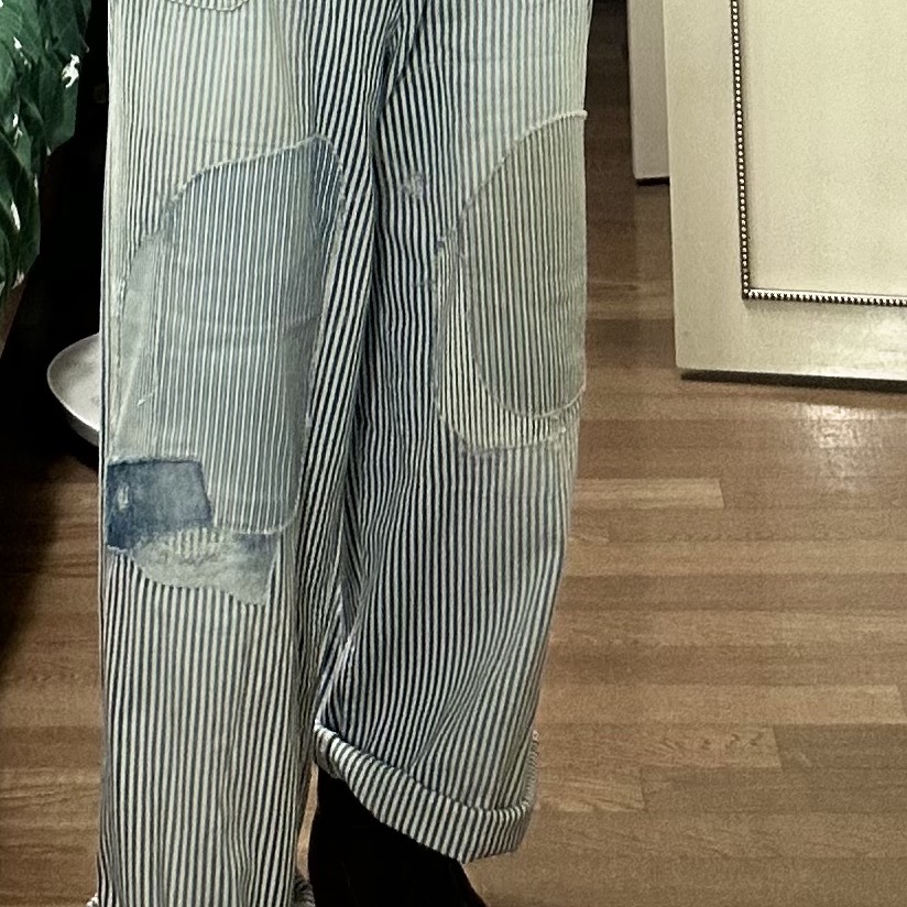 Kapital 10 oz. Hickory Painterport Baggy Pants Champetre Remake Hickory 착용 스타일 - 2
