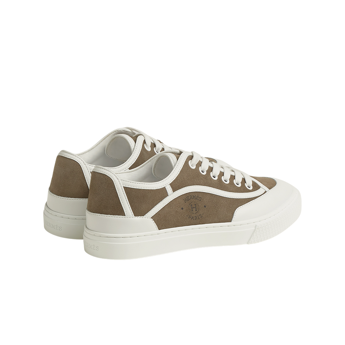 (W) 에르메스 겟 스니커즈 스웨이드 고트스킨 카프스킨 & 베르 뚠드라 블랑((W) Hermes Get Sneakers Suede Goatskin Calfskin & Vert Toundra Blanc) - 3