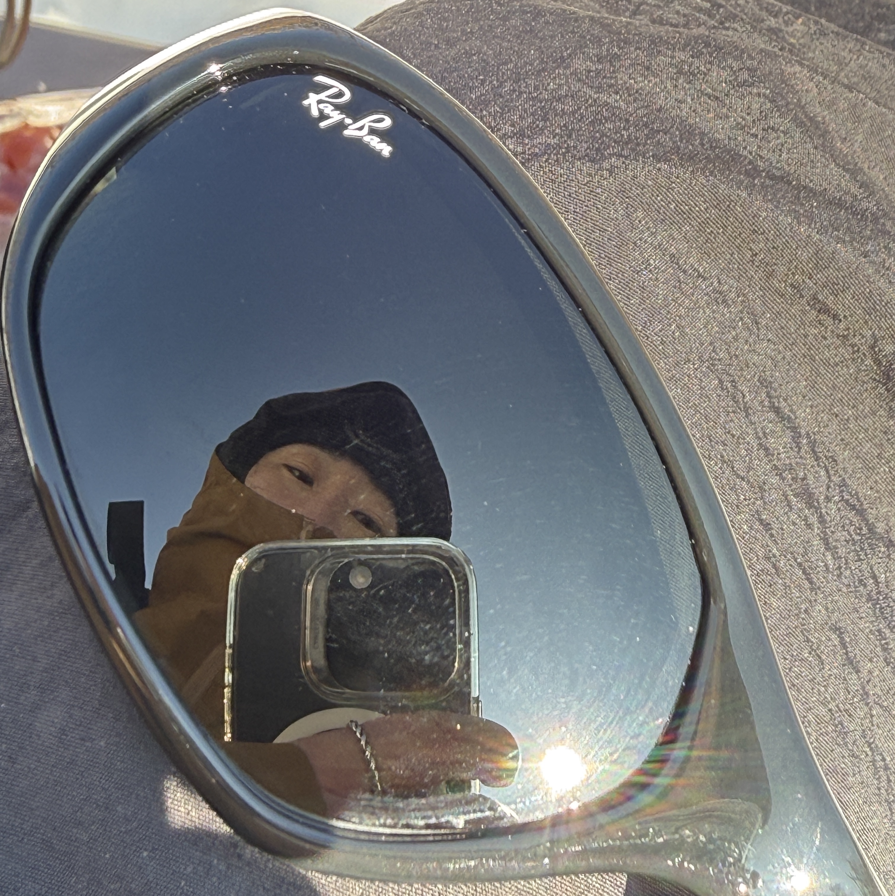 Ray-Ban DADDY-O II Polished Black Frame Green Classic G-15 Lenses, Arc'teryx Bird Head Toque Black Void 착용 스타일 - 2