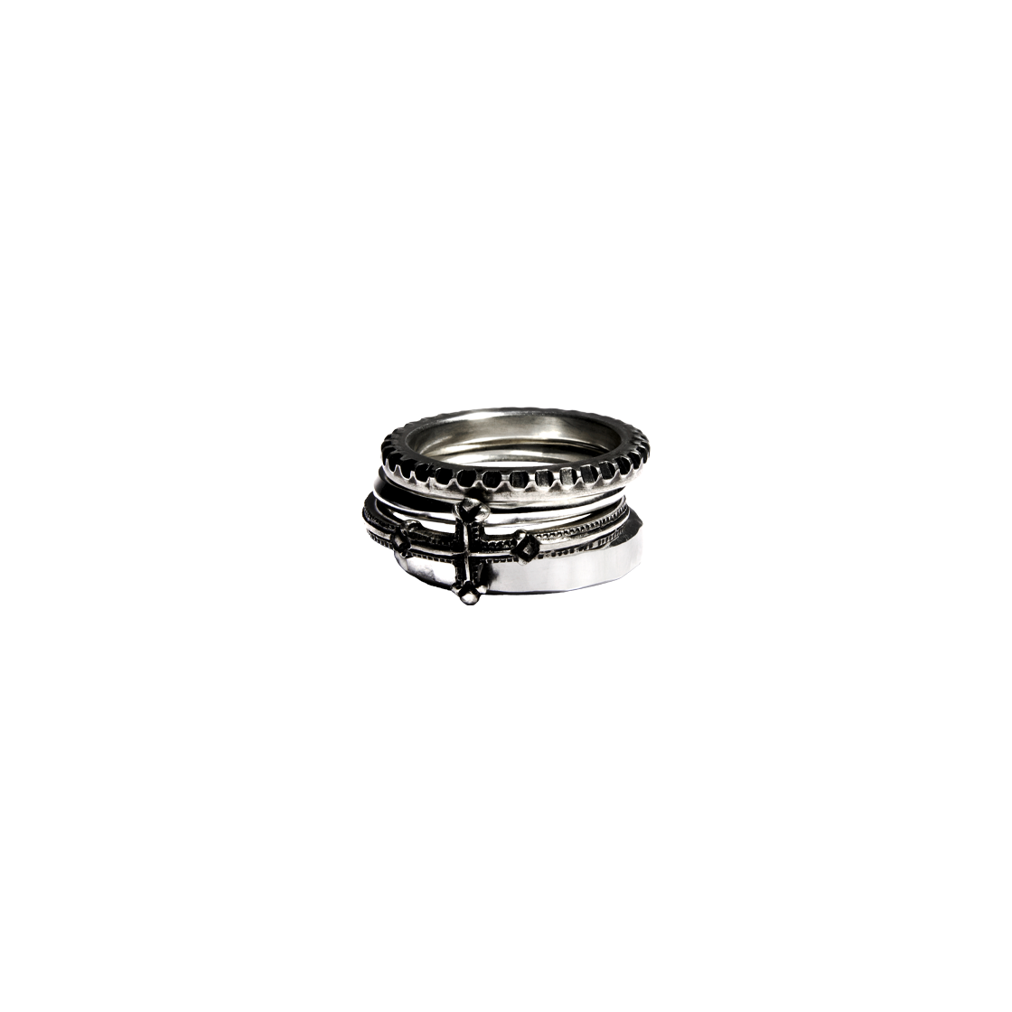 베르크슈타트 뮌헨 4 링 콤비네이션 크로스 실버 - 25SS(Werkstatt:Munchen 4 Ring Combination Cross Silver - 25SS)