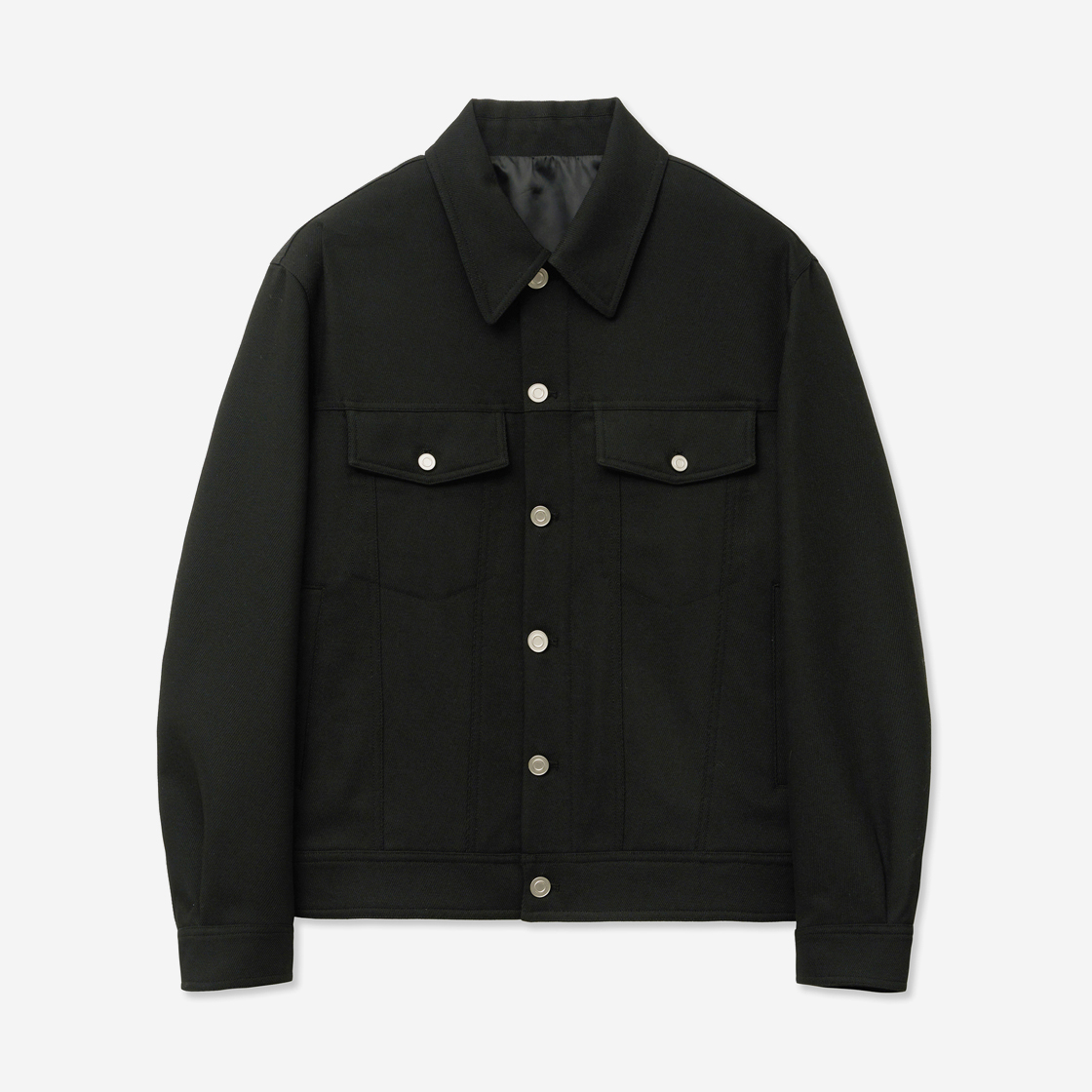 티엔지티 세미오버핏 트윌 크롭 트러커 블랙(TNGT Semi Over-fit Twill Crop Trucker Black) - 2