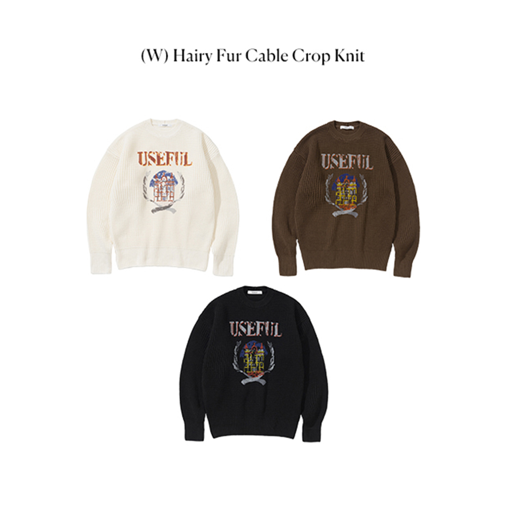 니티드 코튼 유즈풀 캐슬 라운드 니트 블랙(Knitted Cotton Useful Castle Round Knit Black) - 2