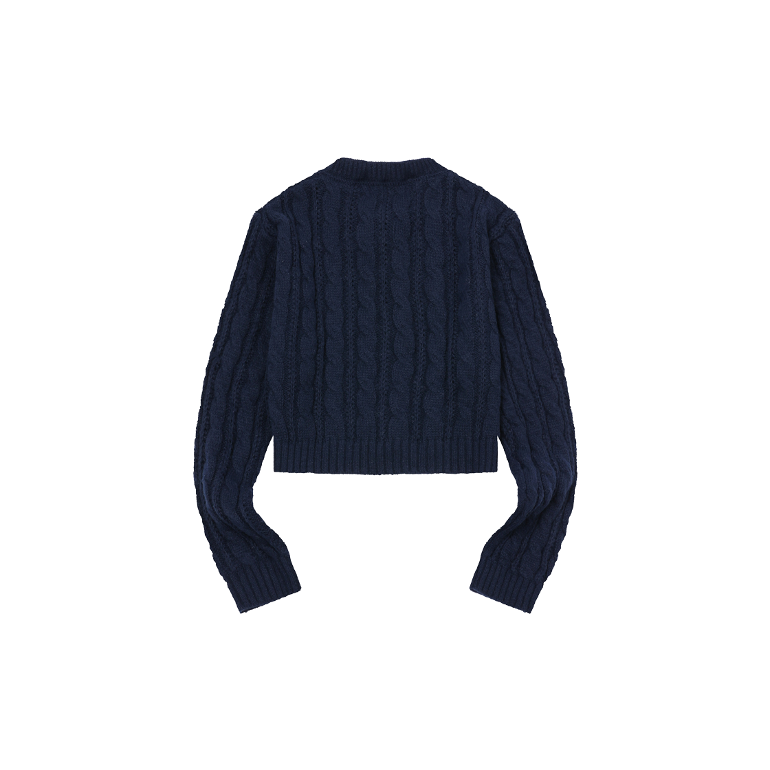 무센트 베스터 크롭 라운드넥 니트 가디건 네이비(MUCENT Vester Crop R-Neck Knit Cardigan Navy) - 2