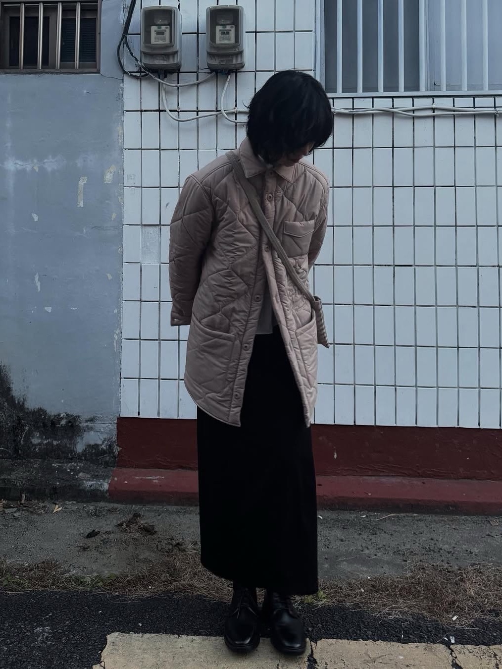 Safarispot  S.T.C QUILTING JACKET BEIGE, Safarispot  S.T.C QUILTING JACKET BLACK 착용 스타일