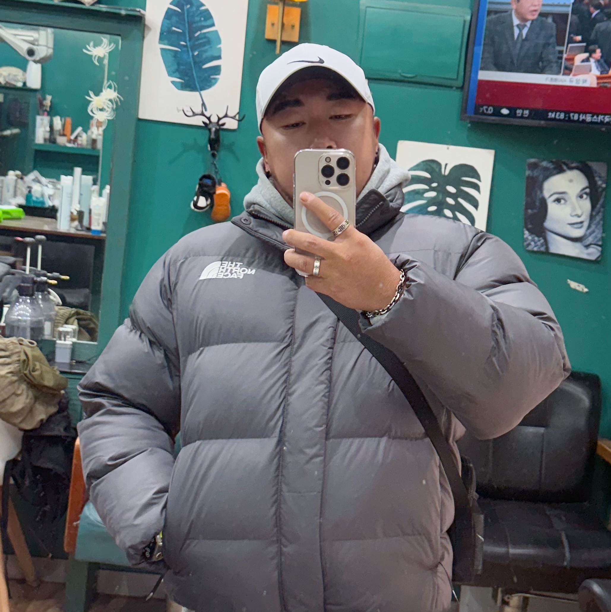 The North Face Marion On Ball Jacket Dark Gray - 24FW 착용 스타일