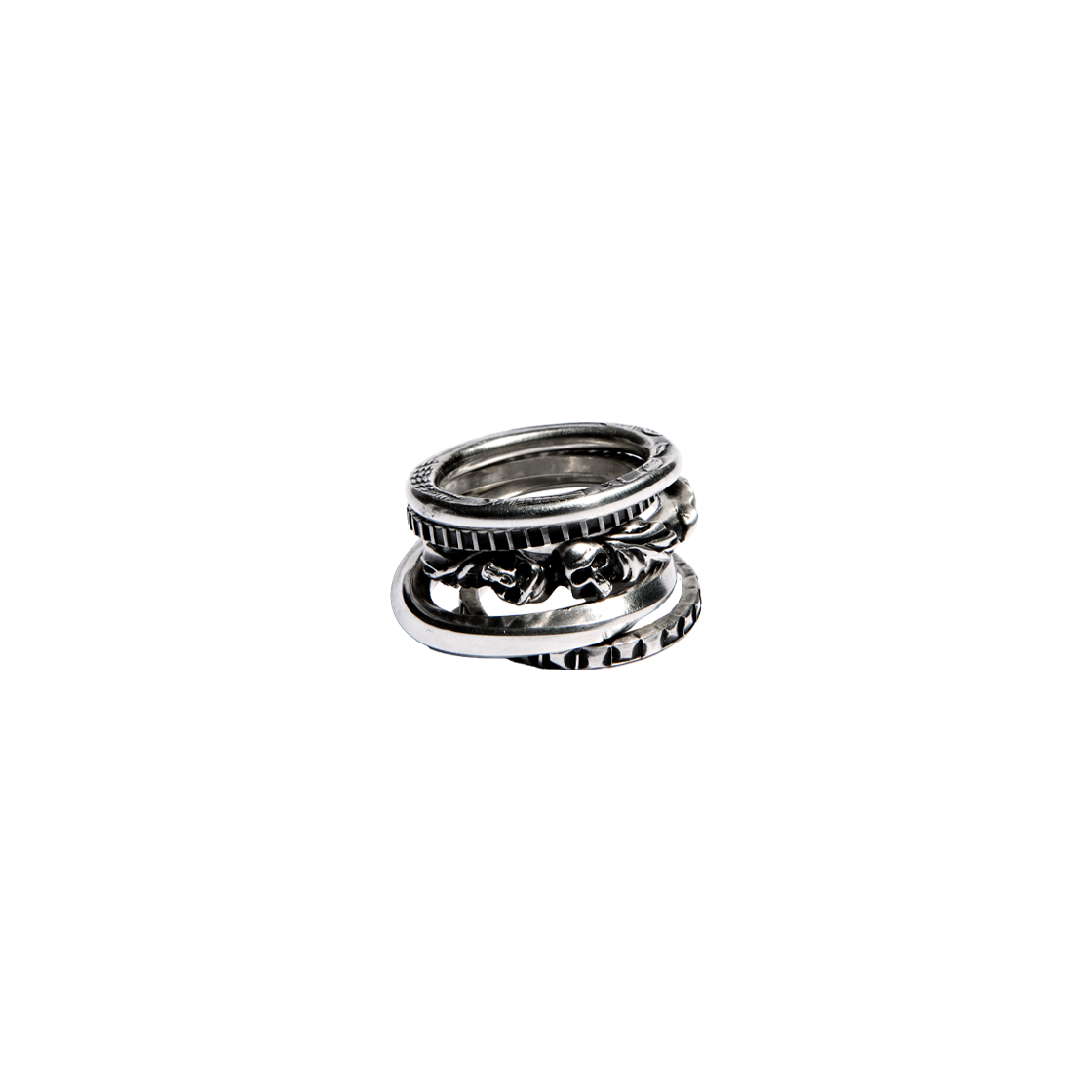 베르크슈타트 뮌헨 5 링 콤비네이션 스컬 실버 - 25SS(Werkstatt:Munchen 5 Ring Combination Skull Silver - 25SS)