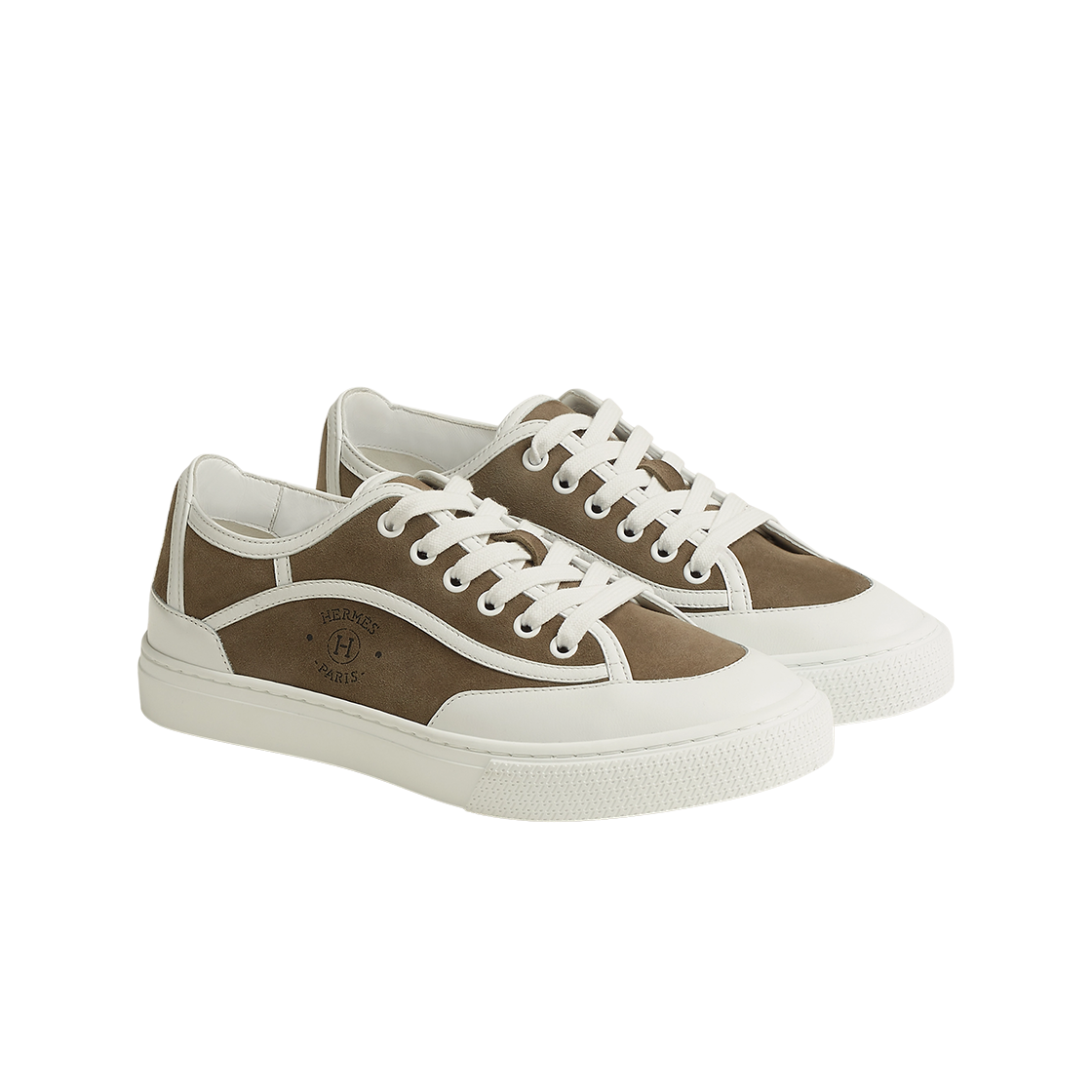 (W) 에르메스 겟 스니커즈 스웨이드 고트스킨 카프스킨 & 베르 뚠드라 블랑((W) Hermes Get Sneakers Suede Goatskin Calfskin & Vert Toundra Blanc) - 2