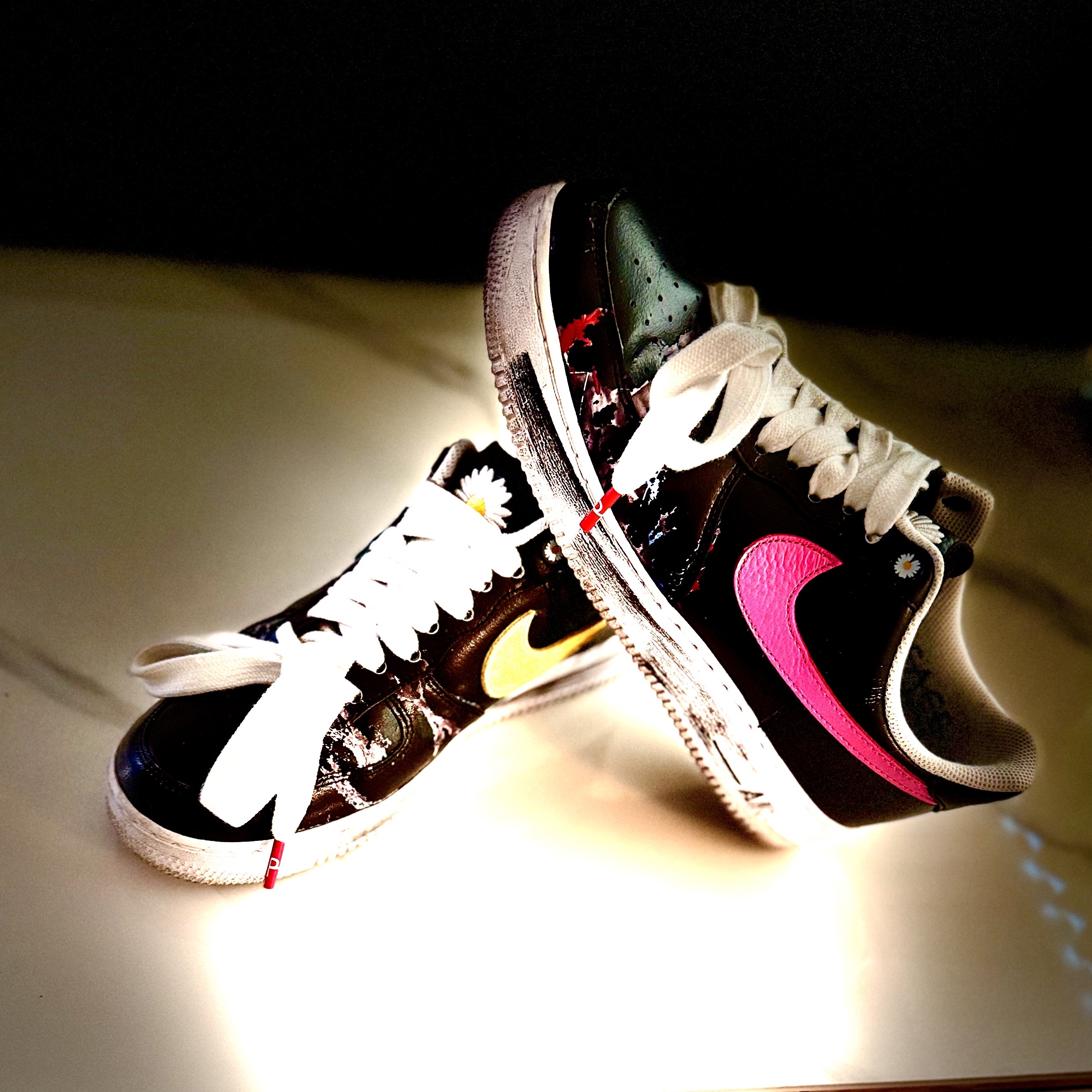Nike x Peaceminusone Air Force 1 Low Para-Noise 3.0 Black and Multicolor 착용 스타일