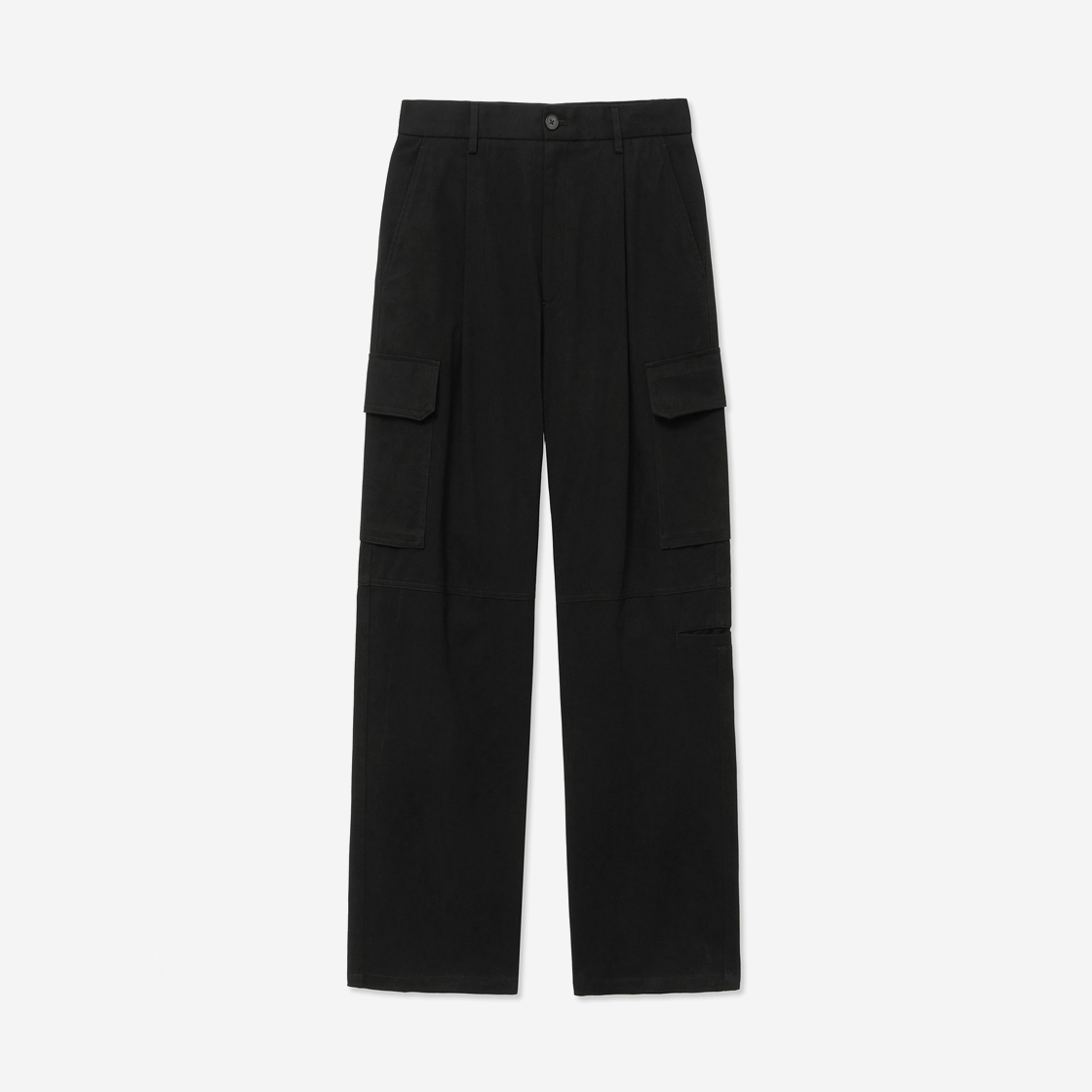 티엔지티 와이드 코튼 원턱 카고 팬츠 블랙(TNGT Wide Cotton One Tuck Cargo Pants Black) - 2