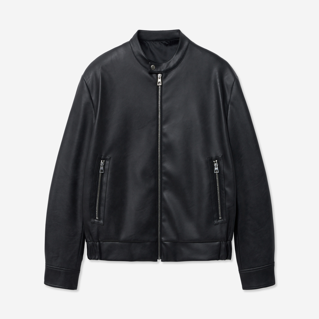 티엔지티 세미오버핏 인조가죽 바이크 점퍼 블랙(TNGT Semi Over-fit Synthetic Leather Bike Jumper Black) - 2