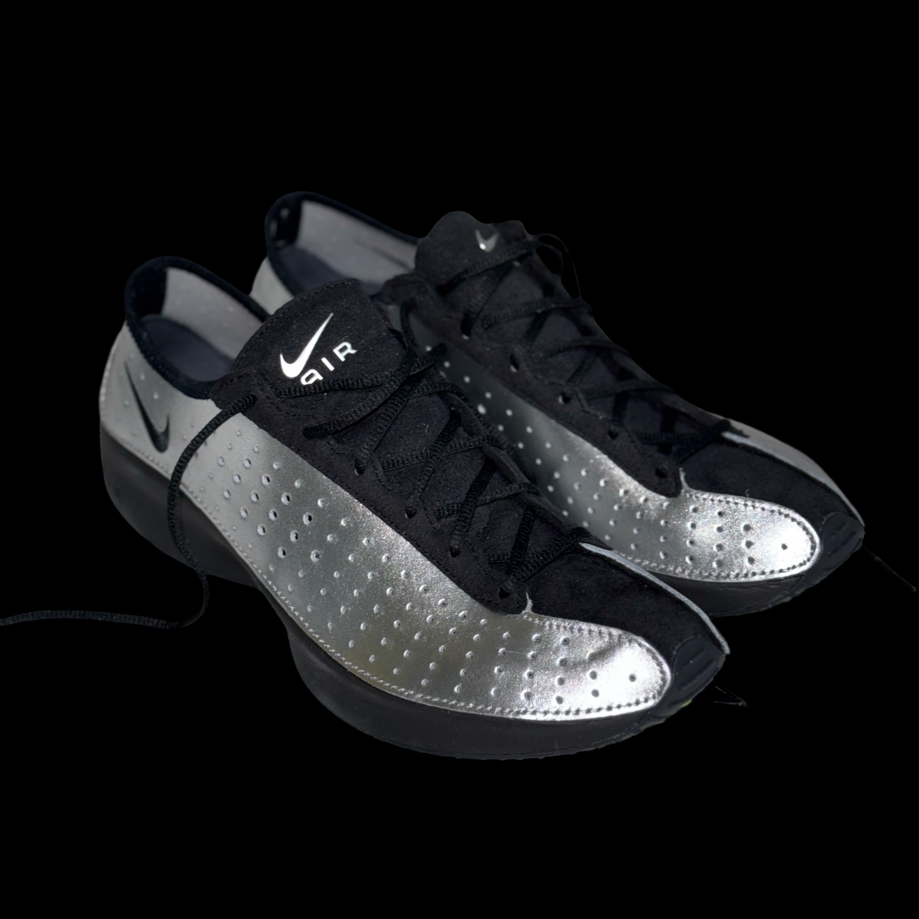 (W) Nike Air Superfly Metallic Silver and Black 착용 스타일