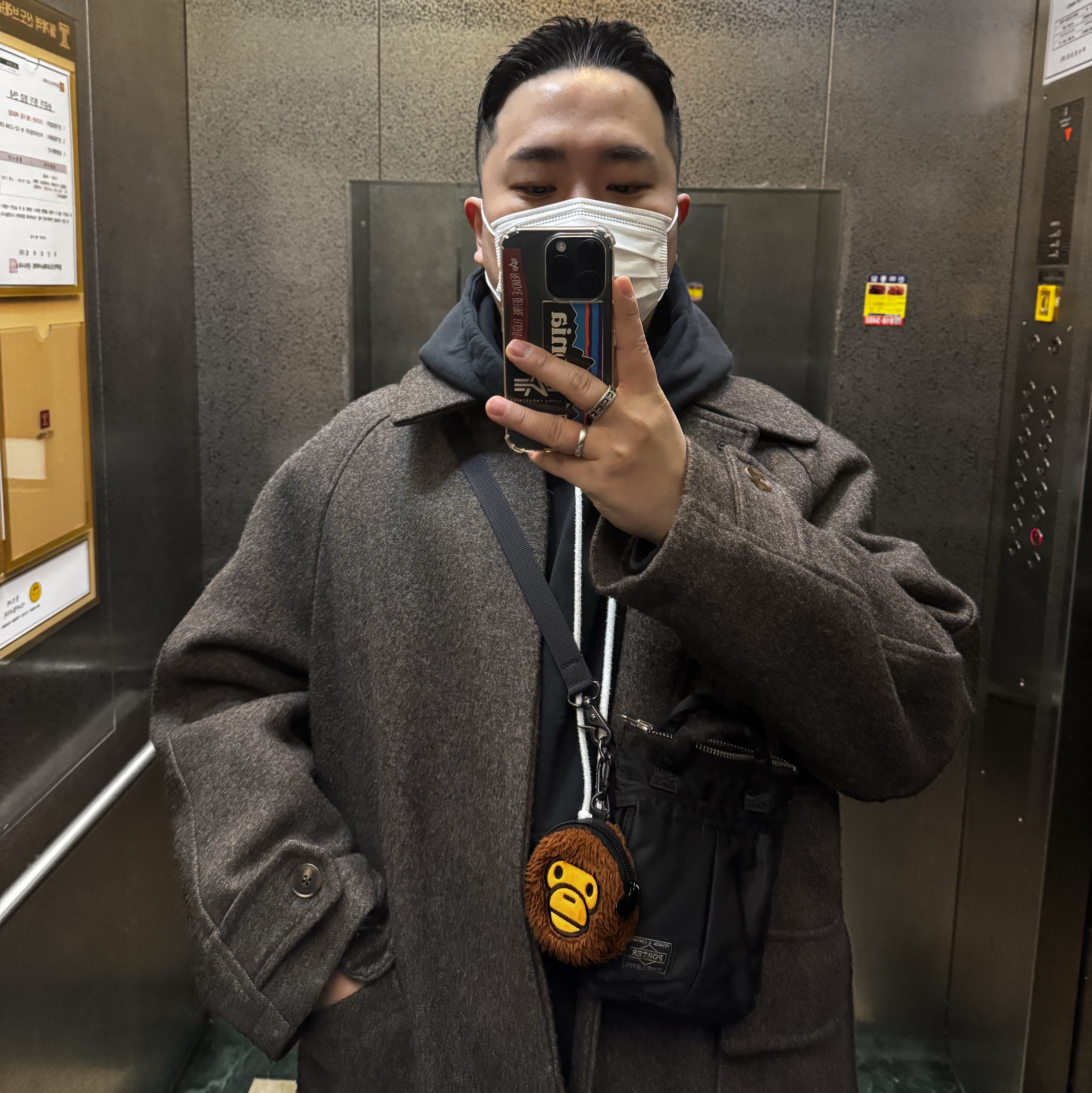 Nike NRG Solo Swoosh Full Zip Hoodie Black - Asia, Porter Howl Helmet Bag Mini Black 착용 스타일