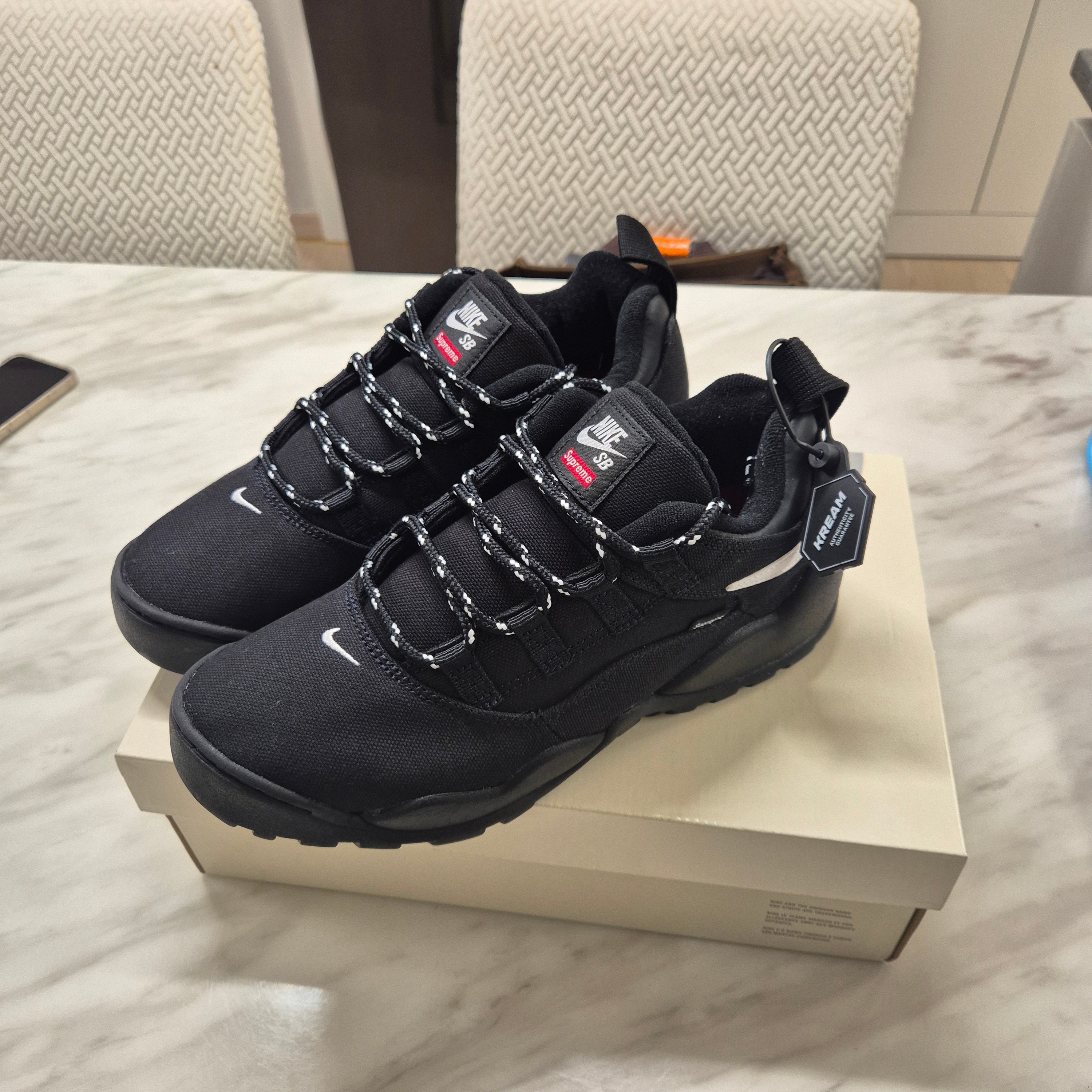 Nike x Supreme SB Darwin Low Black 착용 스타일