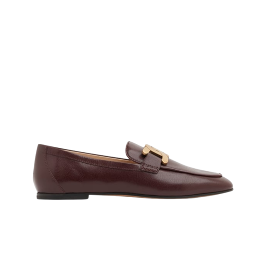 (W) Tod's Kate Leather Loafers Brown