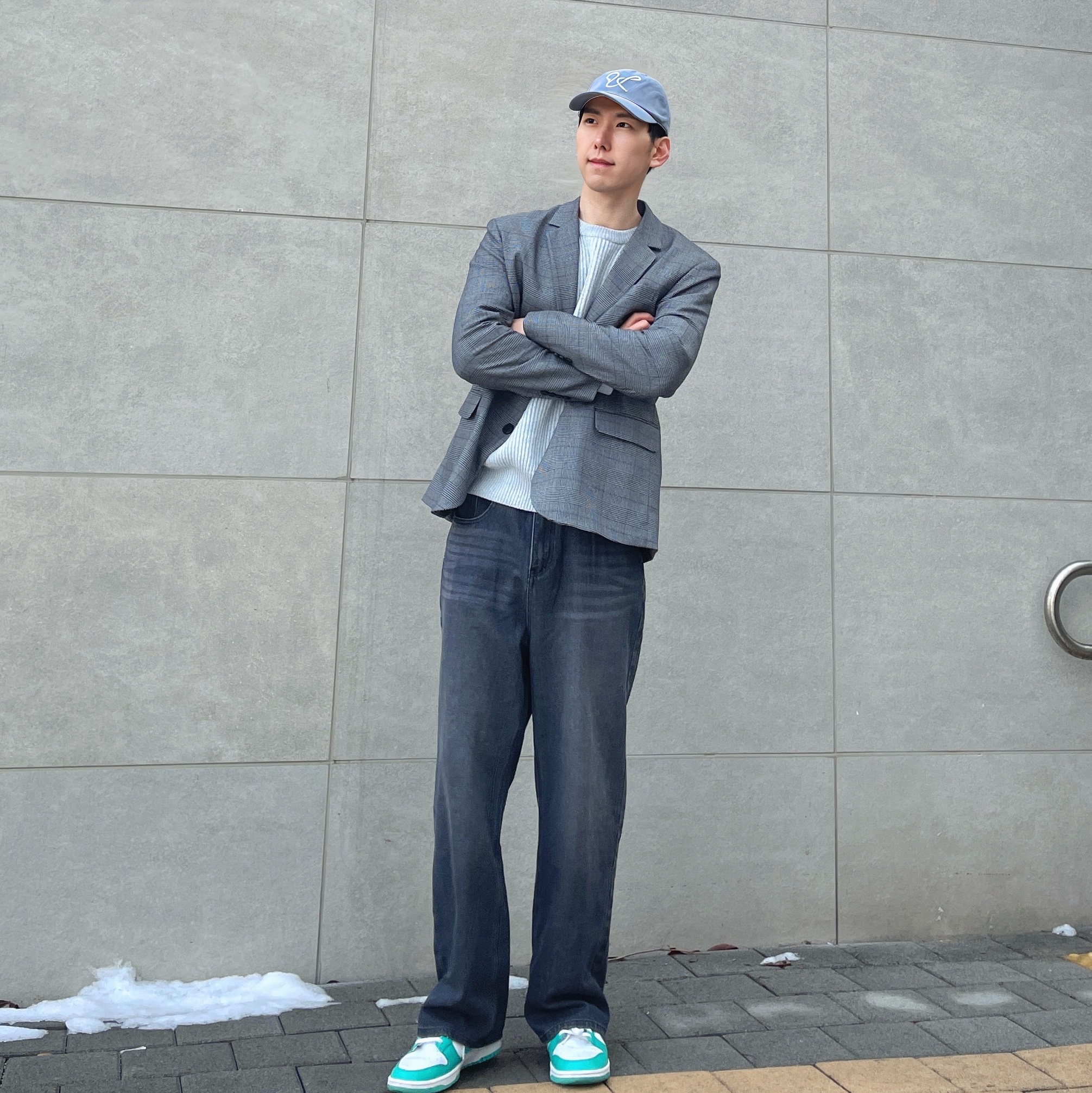 Nike Dunk Low Retro Grey Fog 착용 스타일 - 4