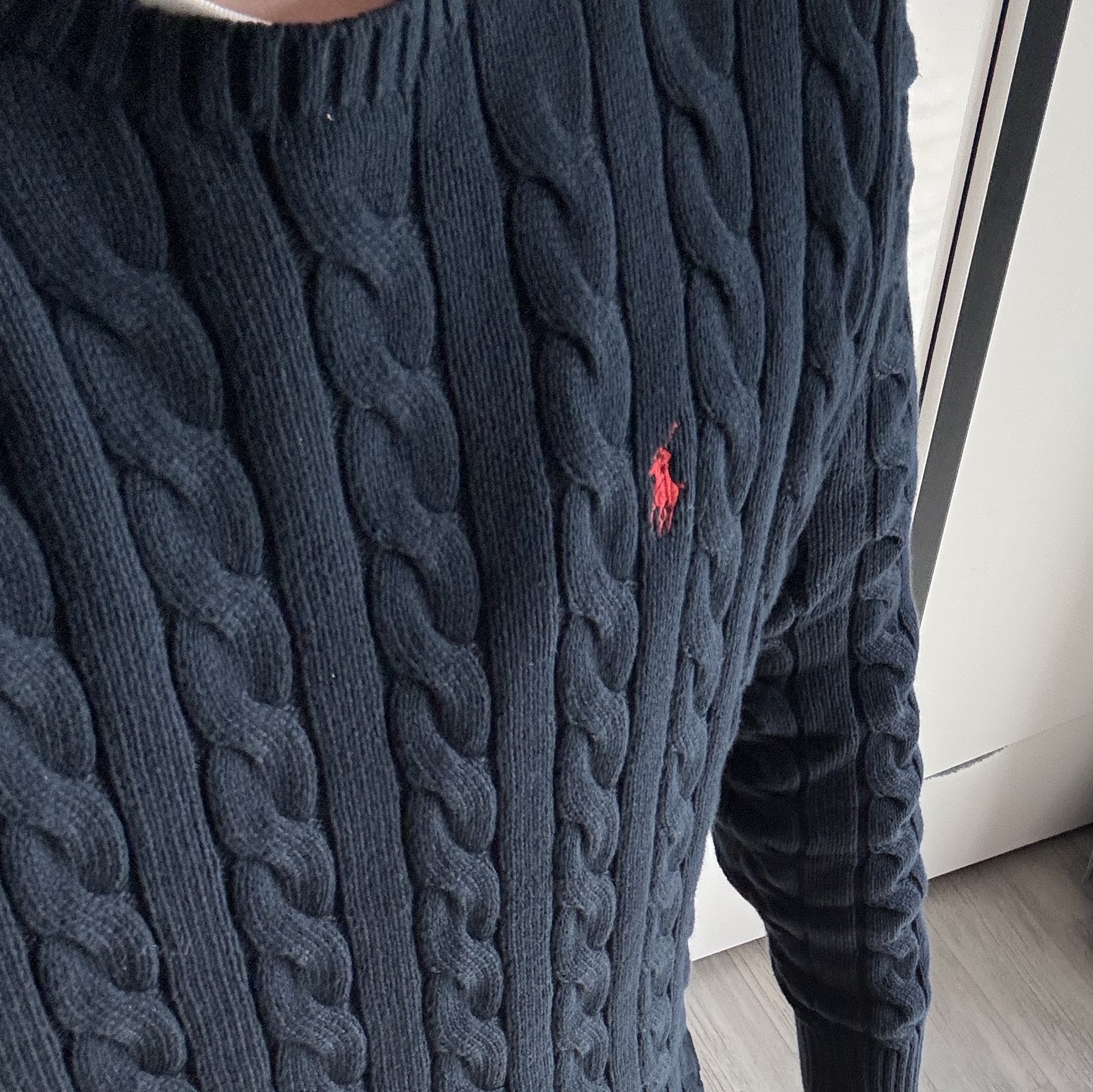 [30%적립] Polo Ralph Lauren Cable Knit Cotton Sweater Hunter Navy 착용 스타일