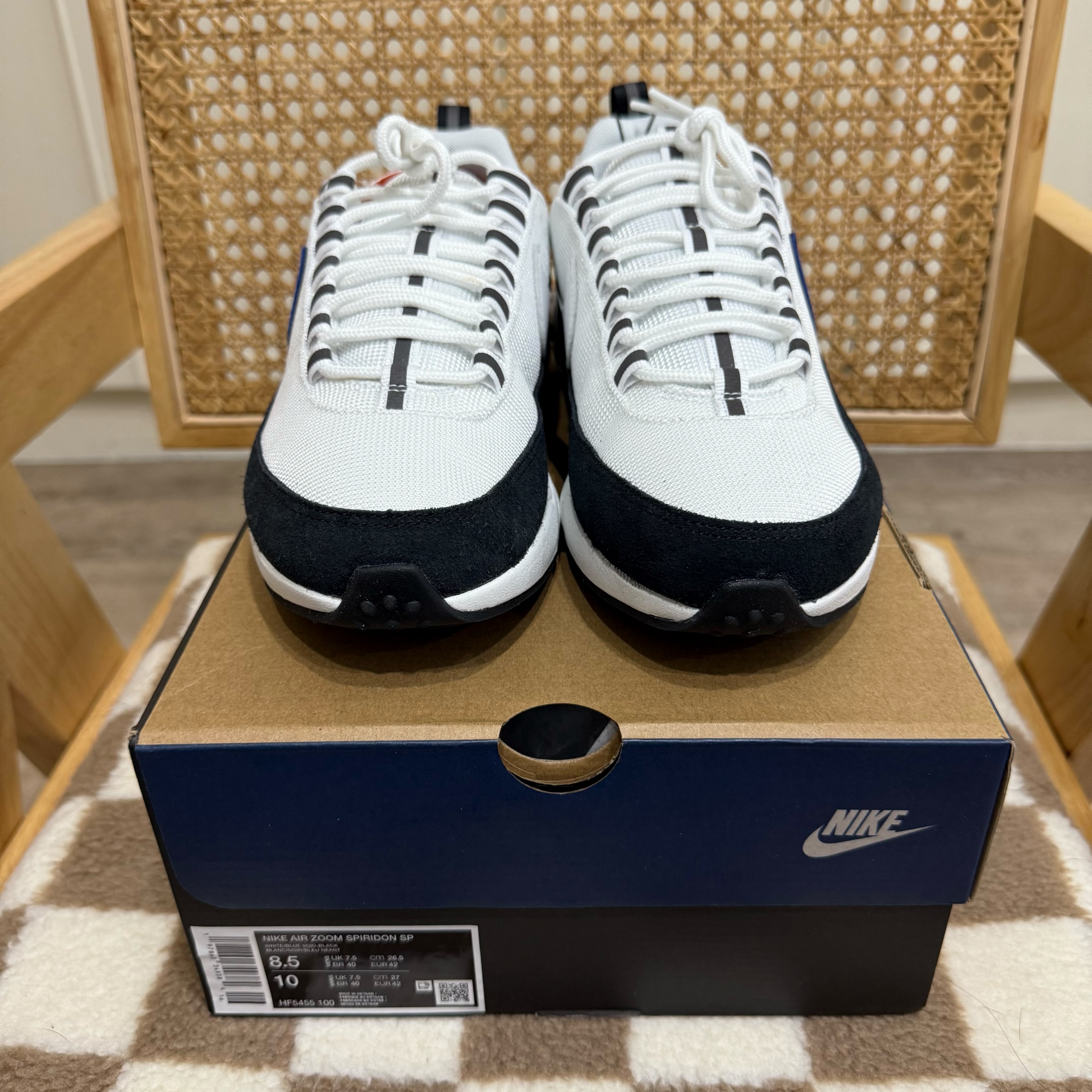 Nike x Fragment Air Zoom Spiridon Blue Void 착용 스타일 - 2