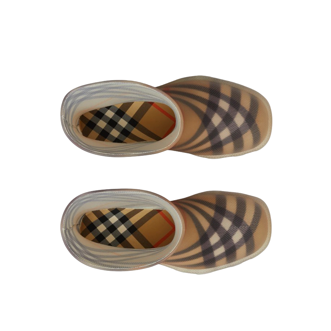 (키즈) 버버리 체크 러버 마쉬 하이 부츠 샌드((Kids) Burberry Check Rubber Marsh High Boots Sand) - 2