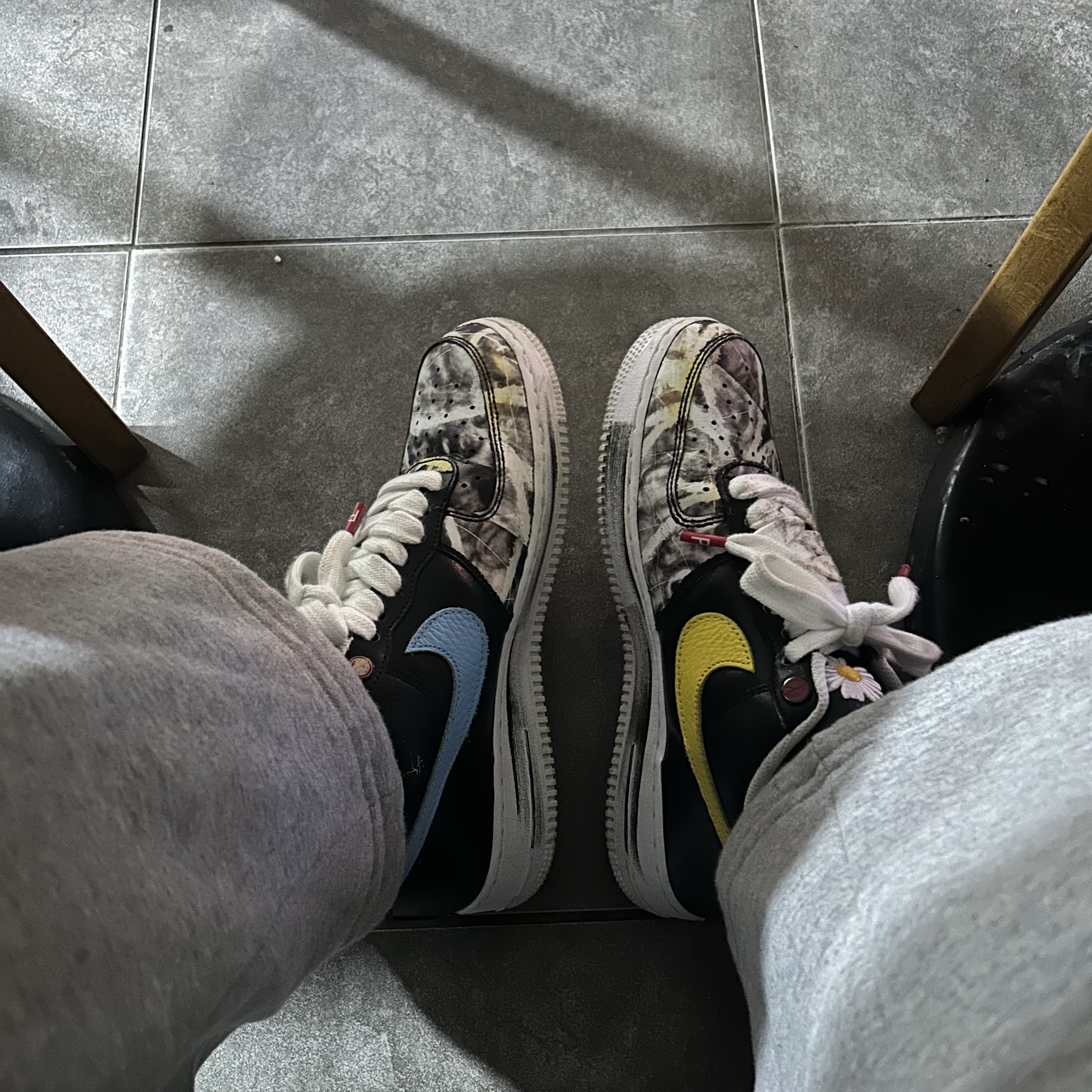 Nike x Peaceminusone Air Force 1 Low Para-Noise 3.0 Black and Multicolor 착용 스타일