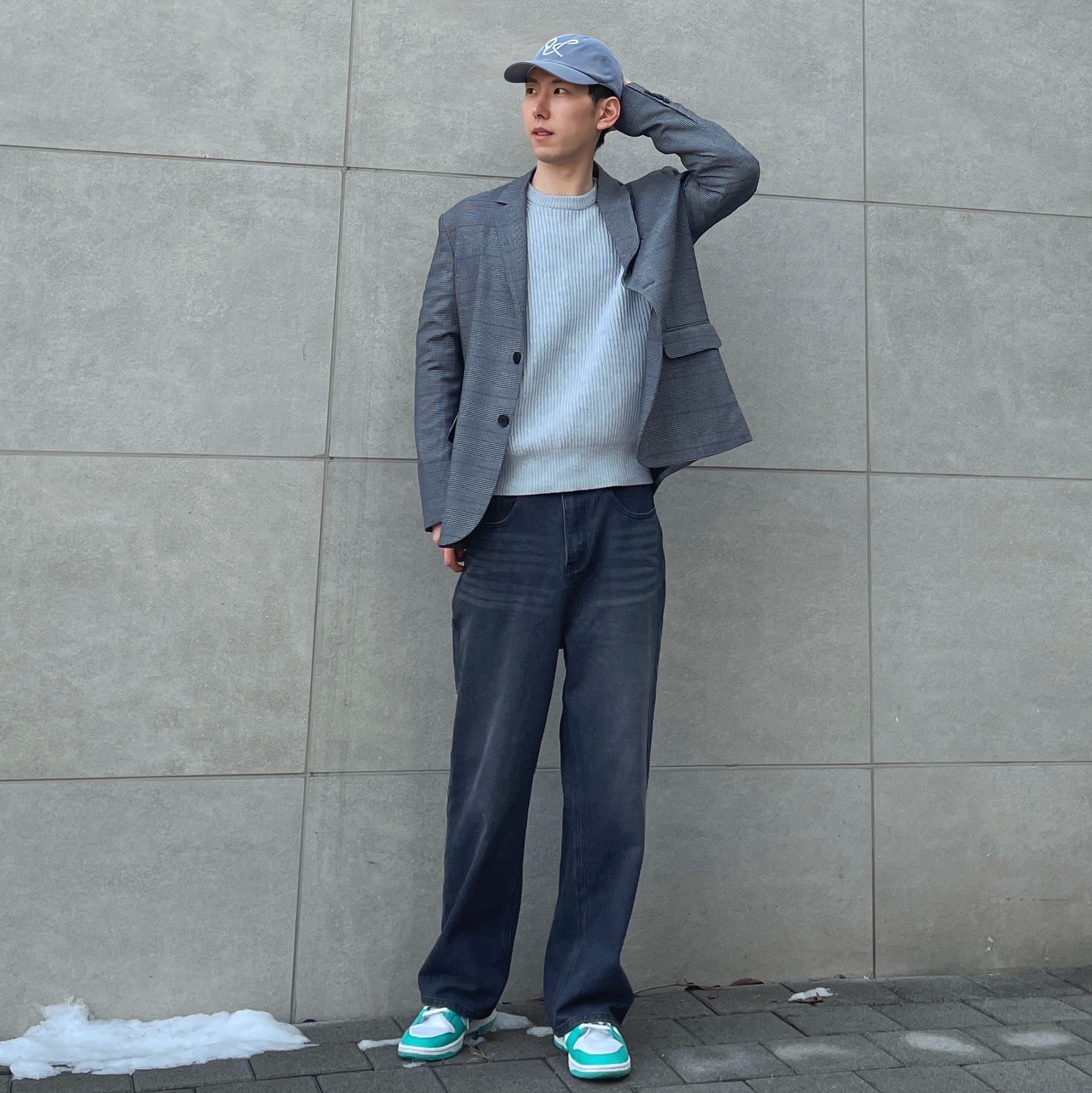 Nike Dunk Low Retro Grey Fog 착용 스타일 - 1