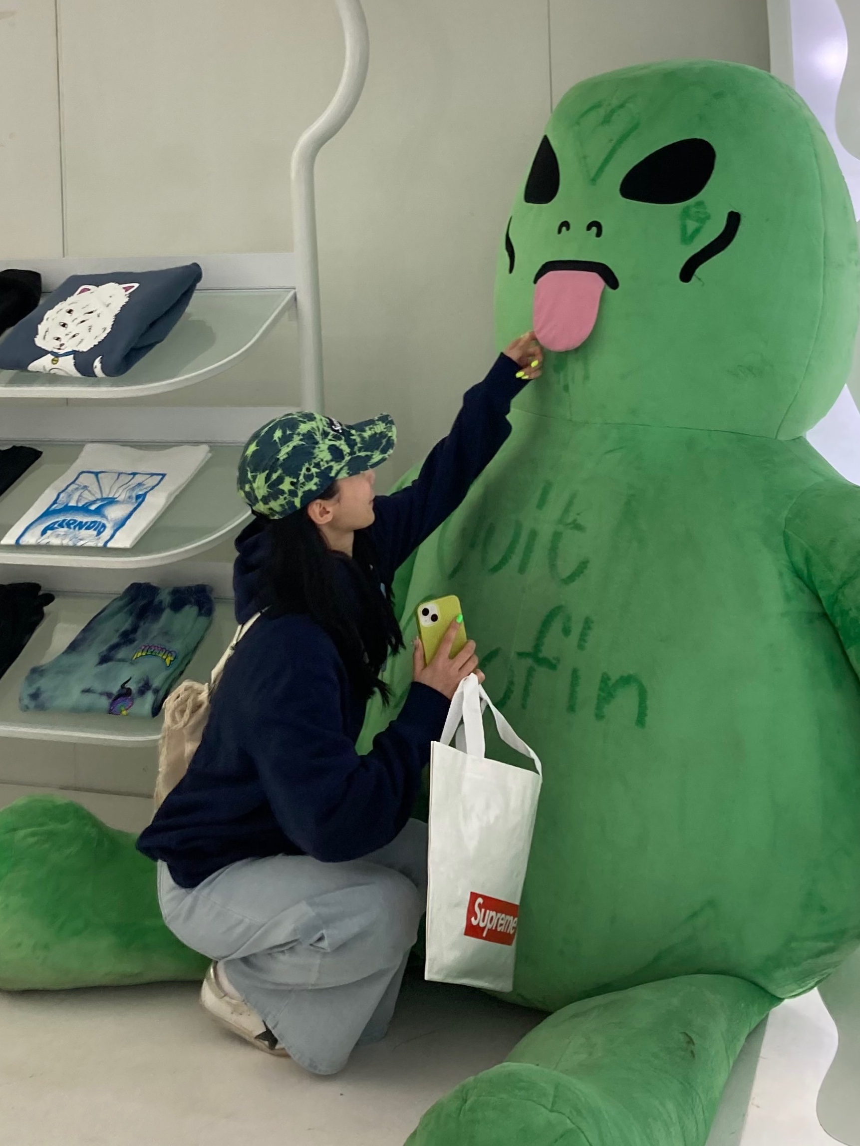 Supreme Denim Camp Cap Dyed Green - 22FW 착용 스타일