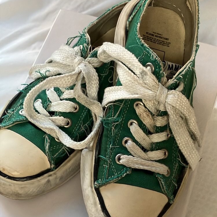 Maison Mihara Yasuhiro Peterson OG DE Sole Canvas Low-top Sneakers Green 착용 스타일 - 1