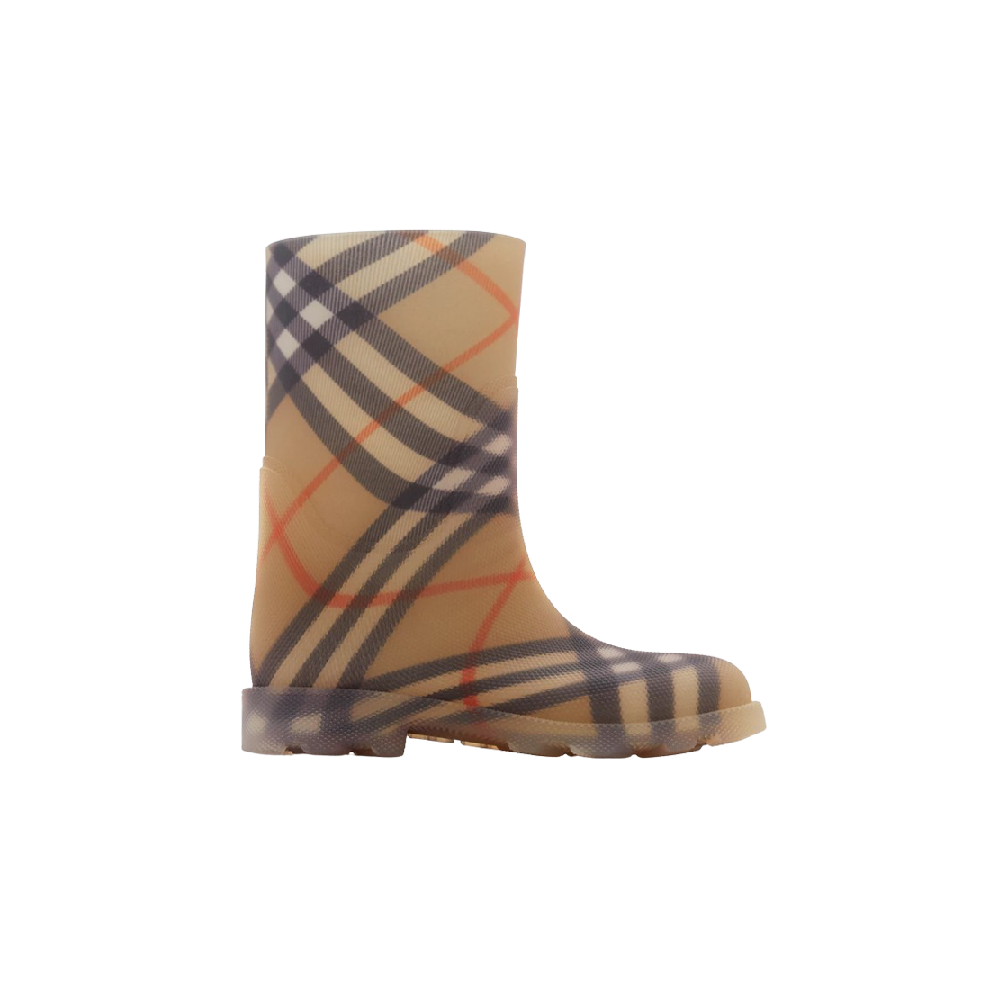 8089242 (Kids) Burberry Check Rubber Marsh High Boots Sand