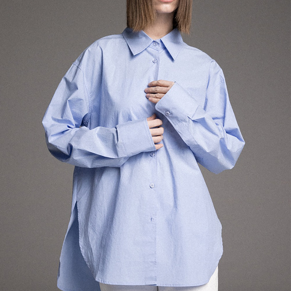 이너프원 루즈핏 셔츠 스카이블루(EnoughOne Loose Fit Shirt Sky Blue) - 5