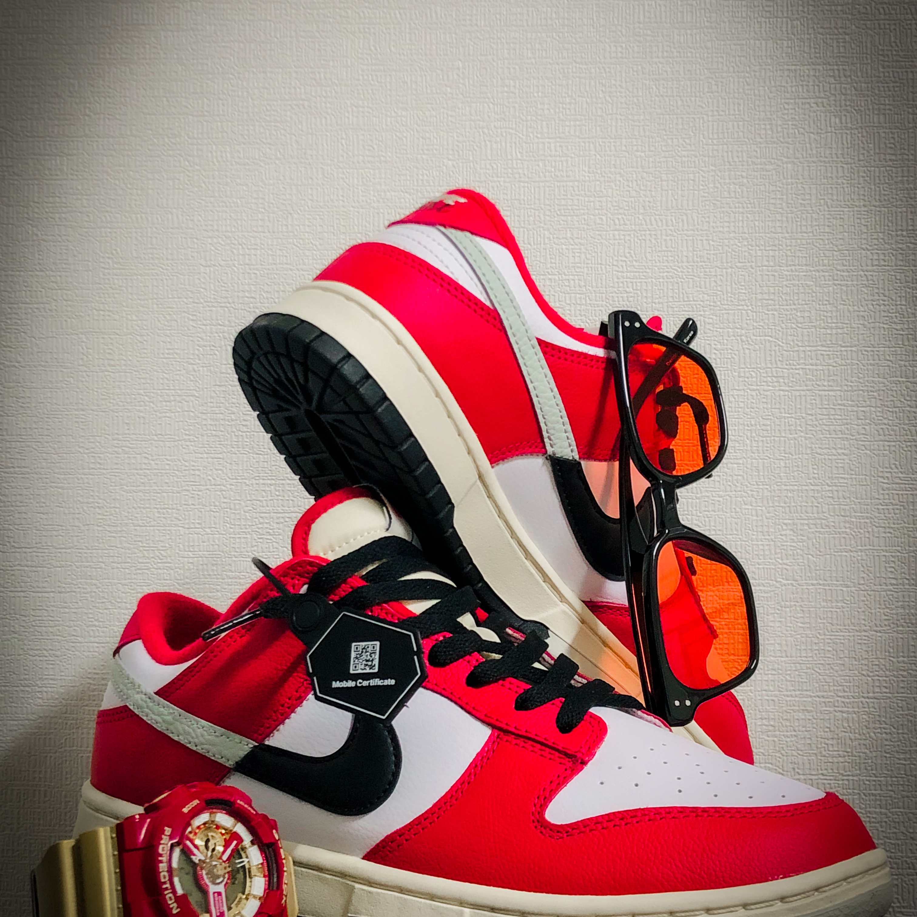 Nike Dunk Low Retro PRM University Red Black 착용 스타일