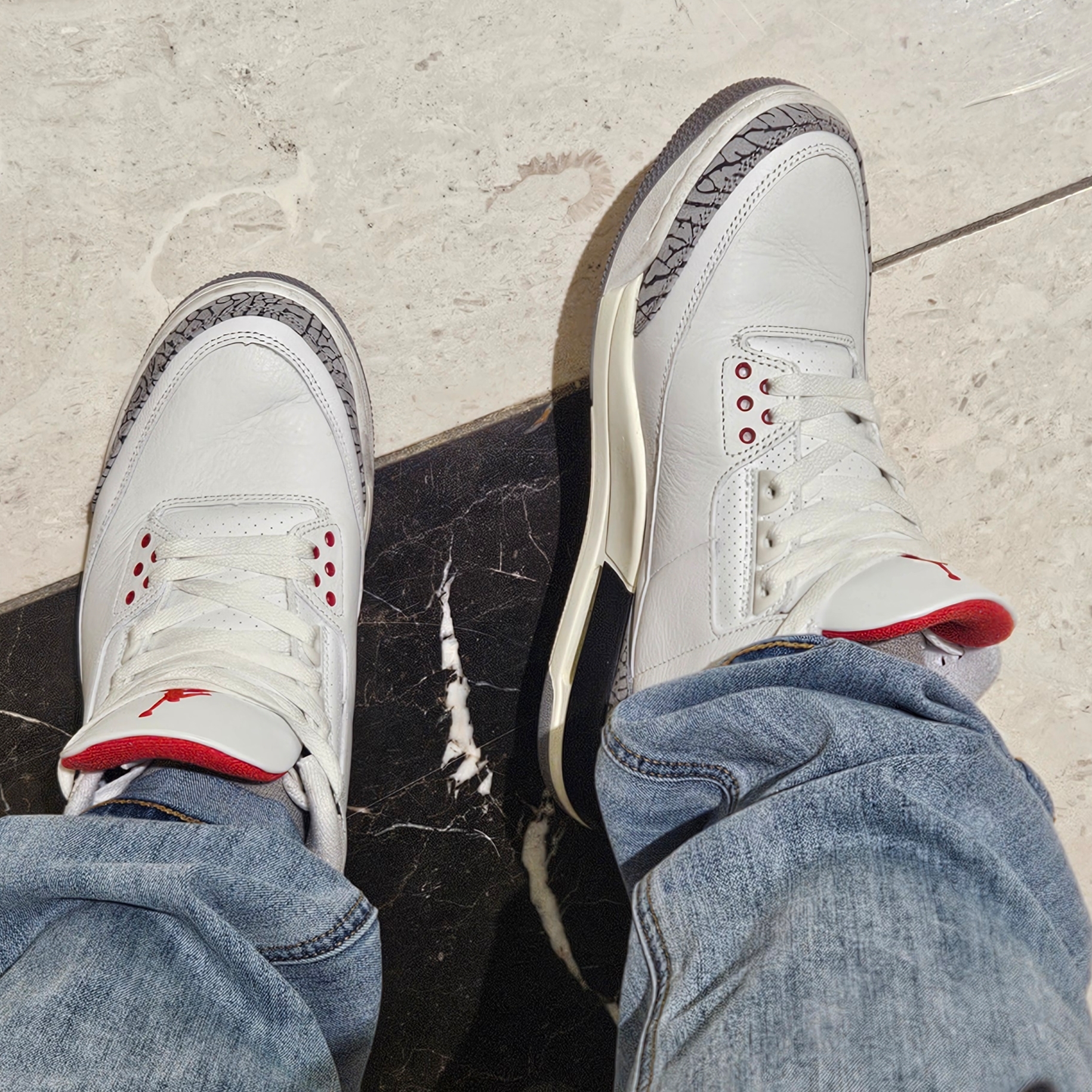 Jordan 3 Retro White Cement Reimagined 착용 스타일